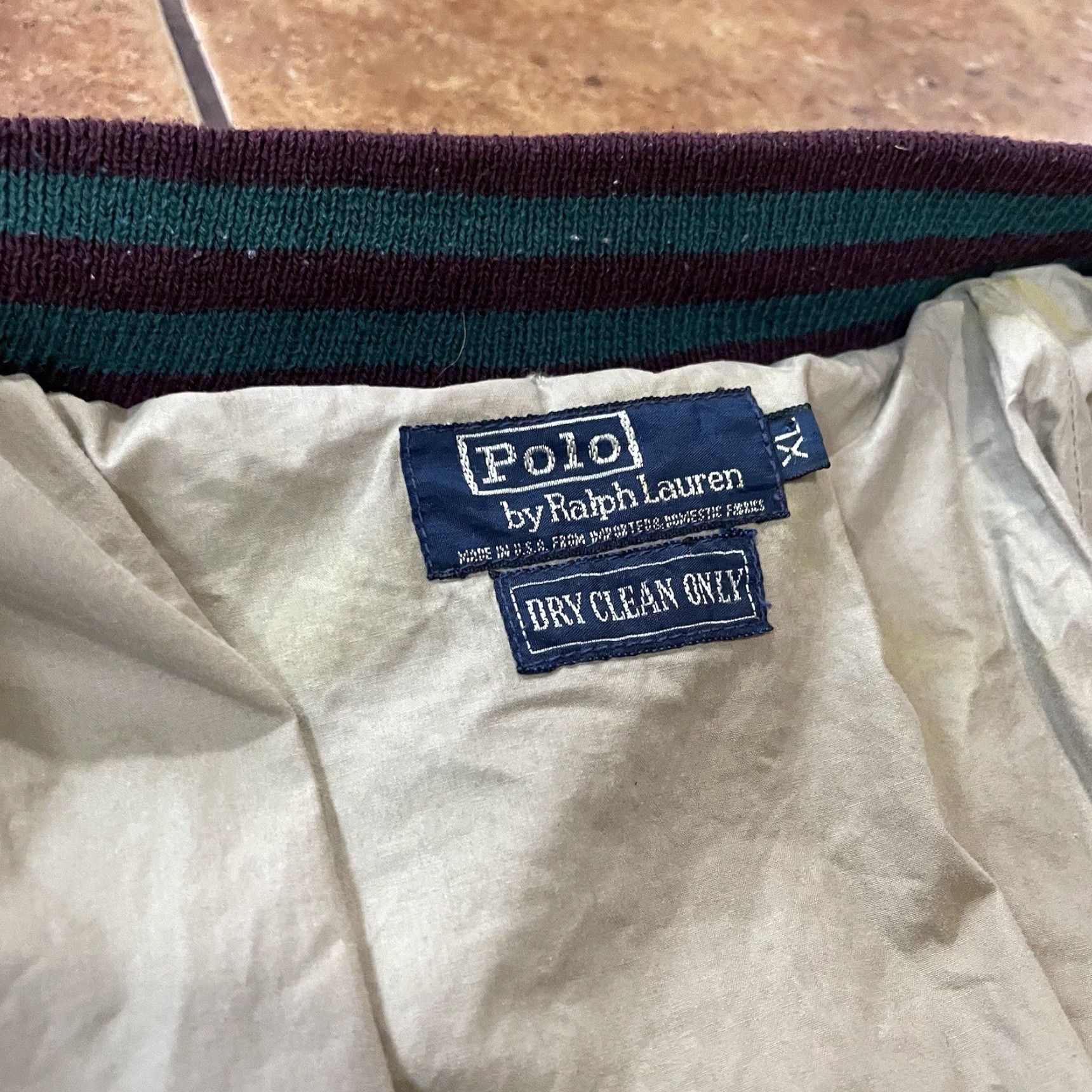 Polo Ralph Lauren VTG Polo Ralph Lauren Bomber Jacket XL Green Wool Scribble Crest 80s 90s Mens Jacket Size US XL / EU 56 / 4 - 4 Thumbnail
