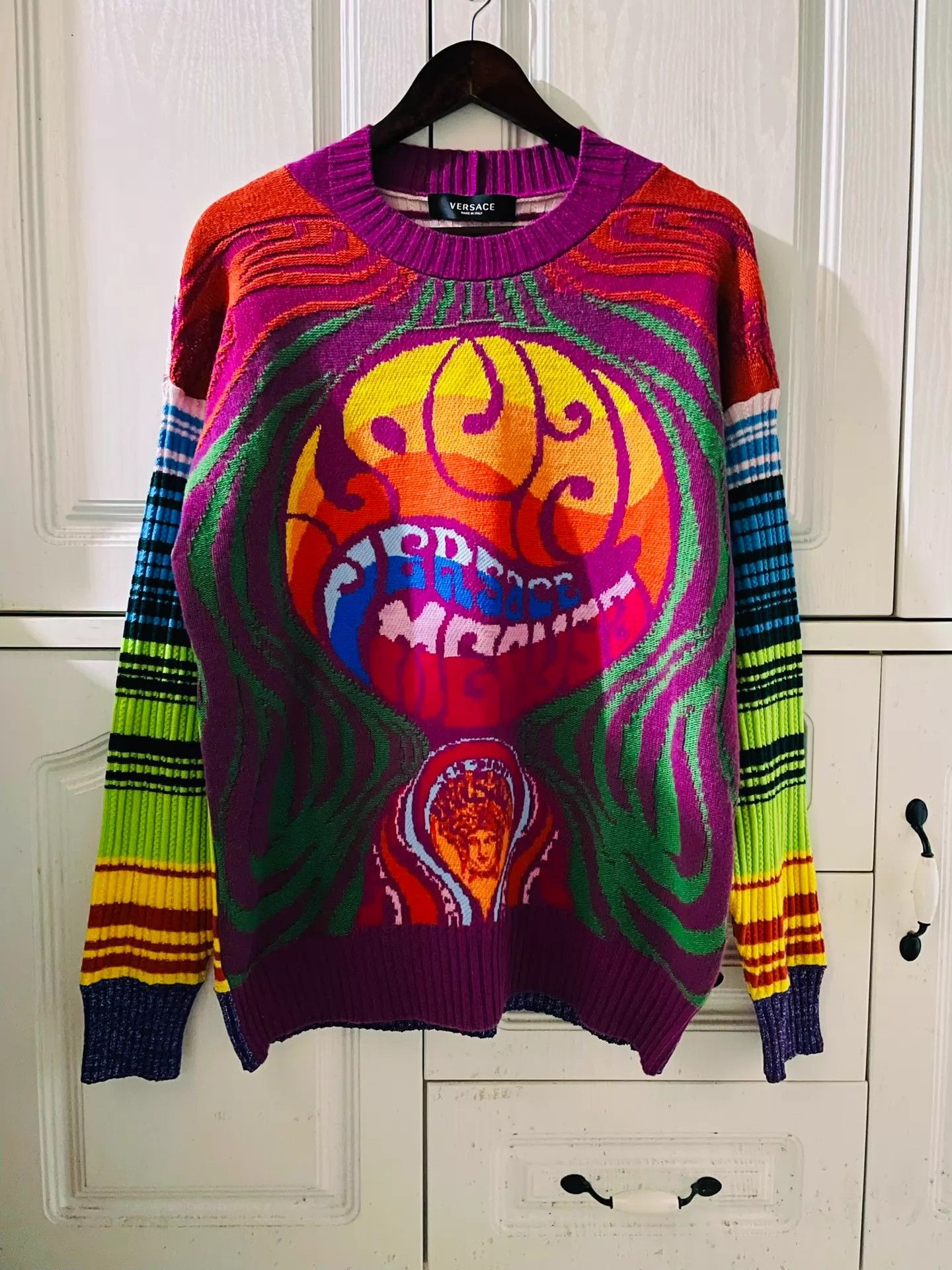 Versace Versace Main Medusa Logo Jacquard Cashmere-Wool Sweater M Size US M / EU 48-50 / 2 - 1 Thumbnail