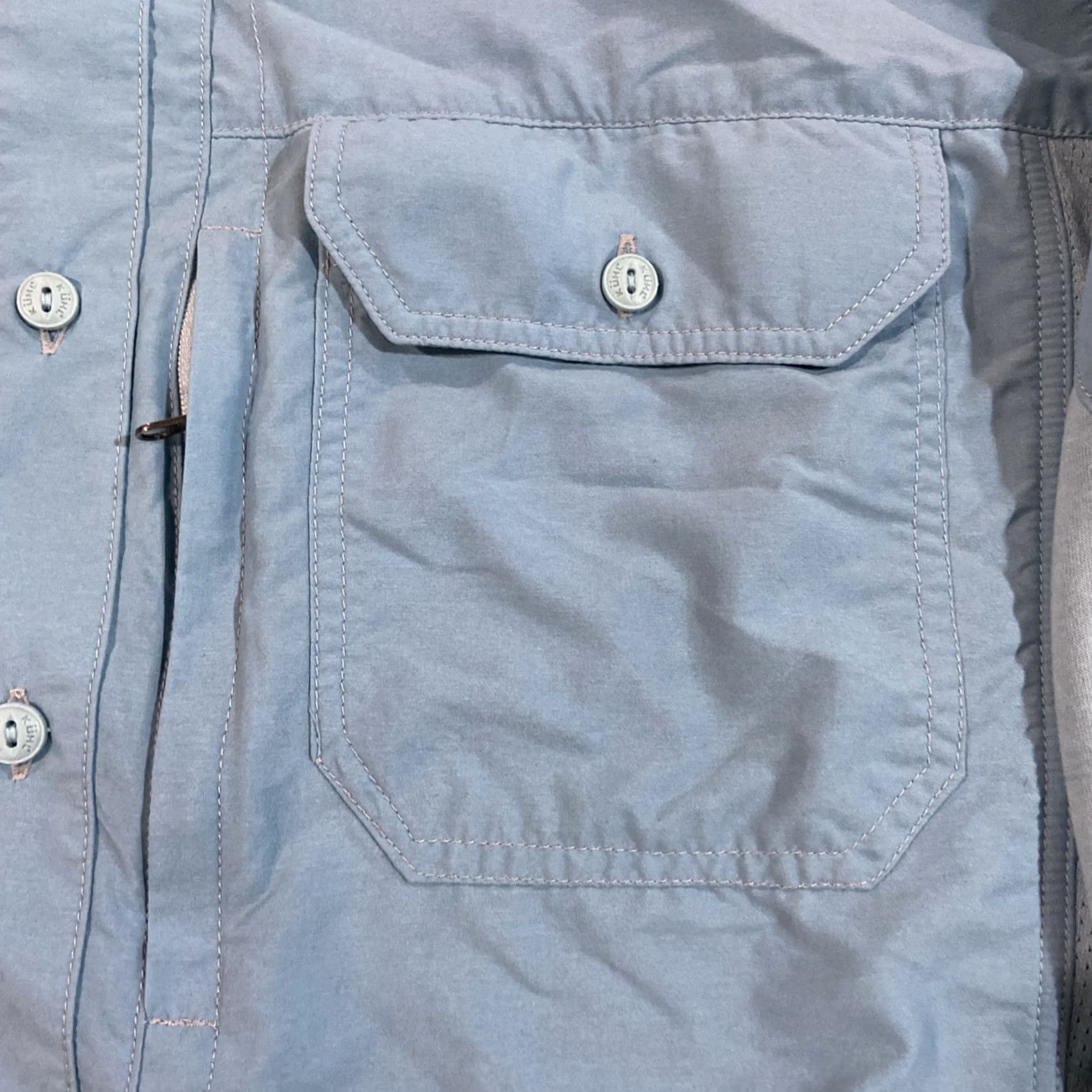 Vintage Kuhl Shirt Mens M Longsleeve Button-Up Casual Outdoors Nylon Cotton Blue Striped Size US M / EU 48-50 / 2 - 4 Thumbnail