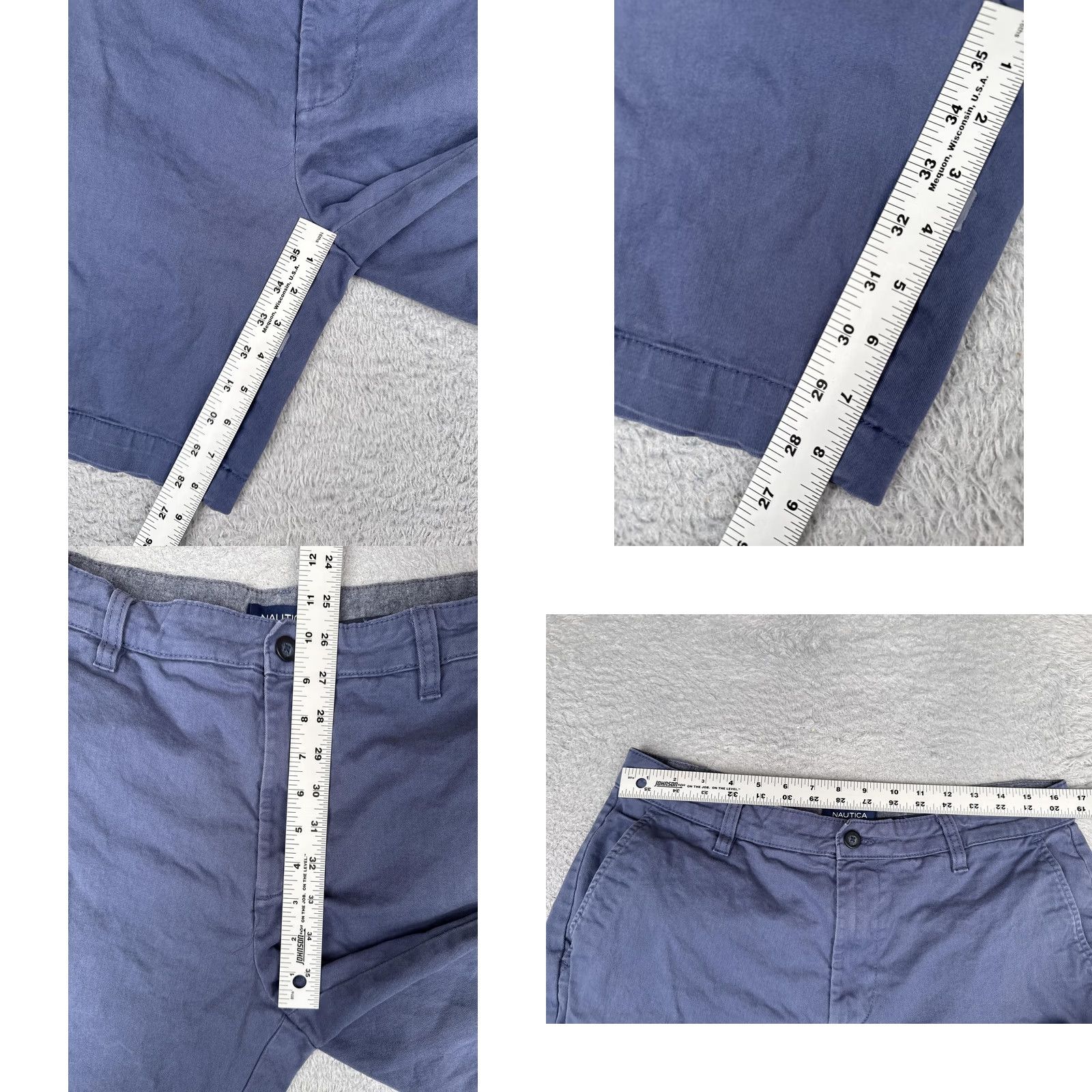 Nautica Nautica Shorts Mens 34 Blue Chino Flat Front Stretch 8 Inseam Casual Summer Men Size US 34 / EU 50 - 8 Thumbnail