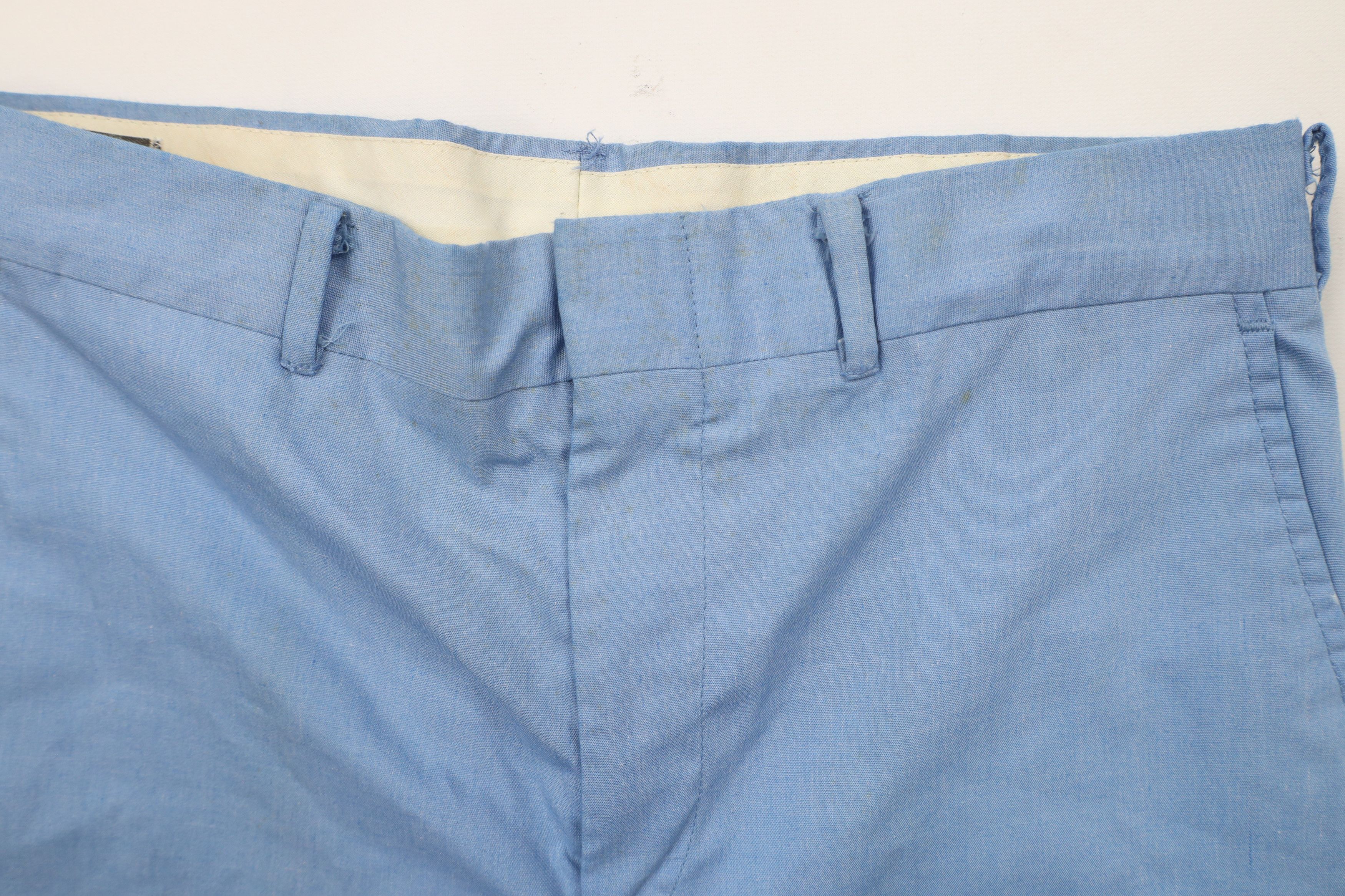 Vintage Vintage 70s Streetwear Chambray Wide Leg Chino Pants Blue Size US 30 / EU 46 - 7 Thumbnail
