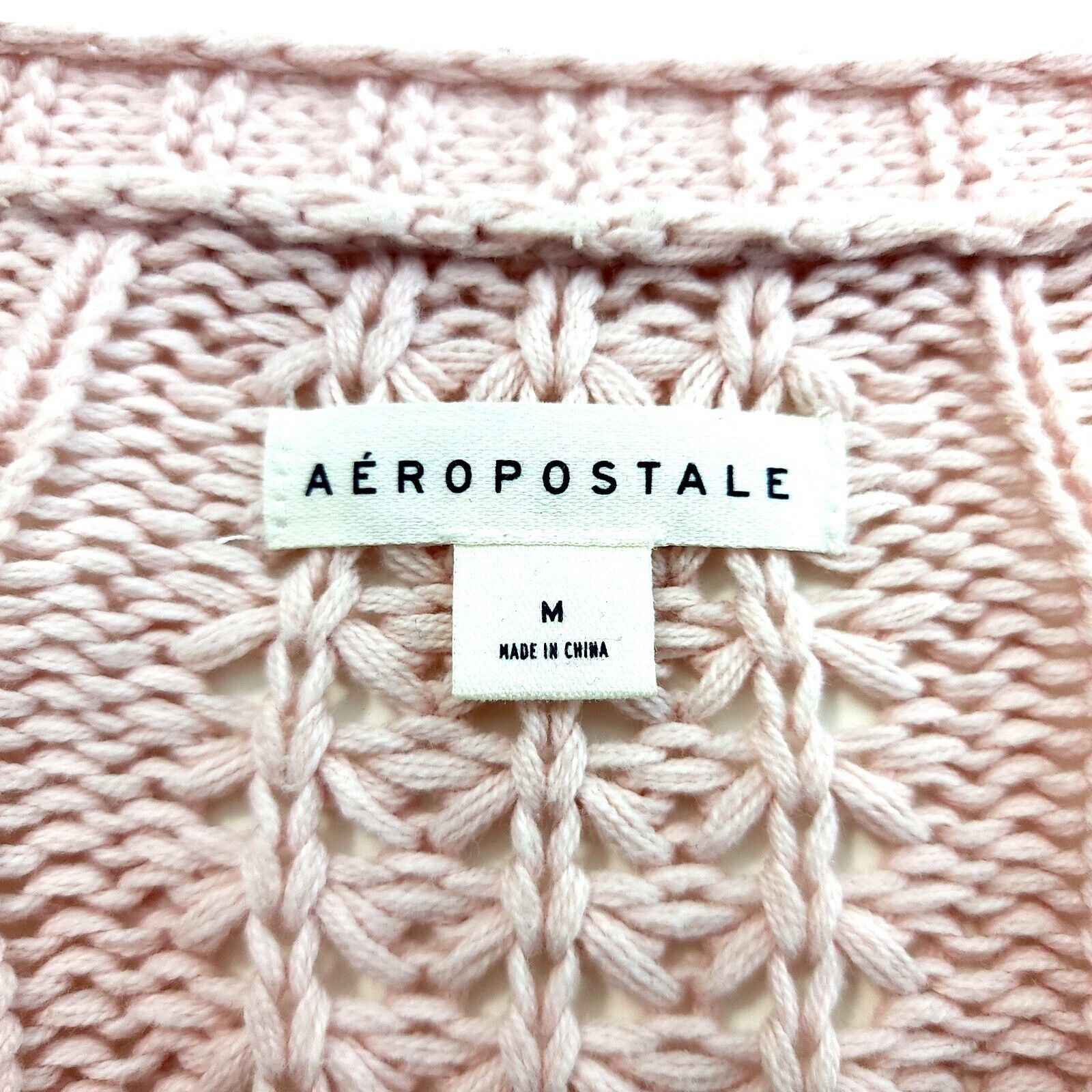 Aeropostale Aeropostale Pink Cable Knit Plunging V-Neck Button Front Swe Size M / US 6-8 / IT 42-44 - 5 Thumbnail