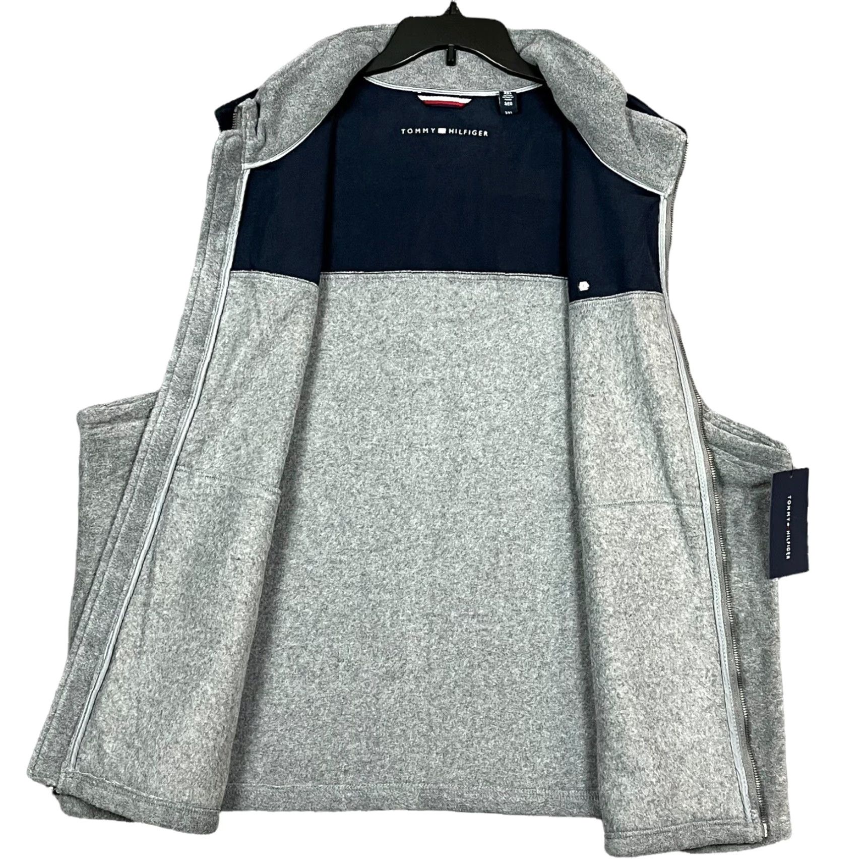 Tommy Hilfiger Tommy Hilfiger Mens Fleece Vest 3XL Light Gray-Blue Zippered Pockets Size US XXL / EU 58 / 5 - 4 Thumbnail