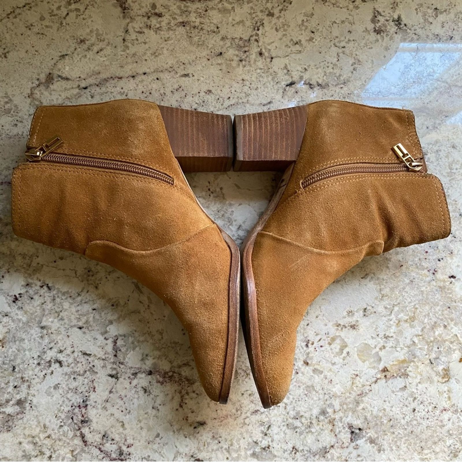 Tory Burch Tory Burch Sabe $398 Caramel Suede Ankle Booties size 9M EUC Size US 9 / IT 39 - 2 Thumbnail