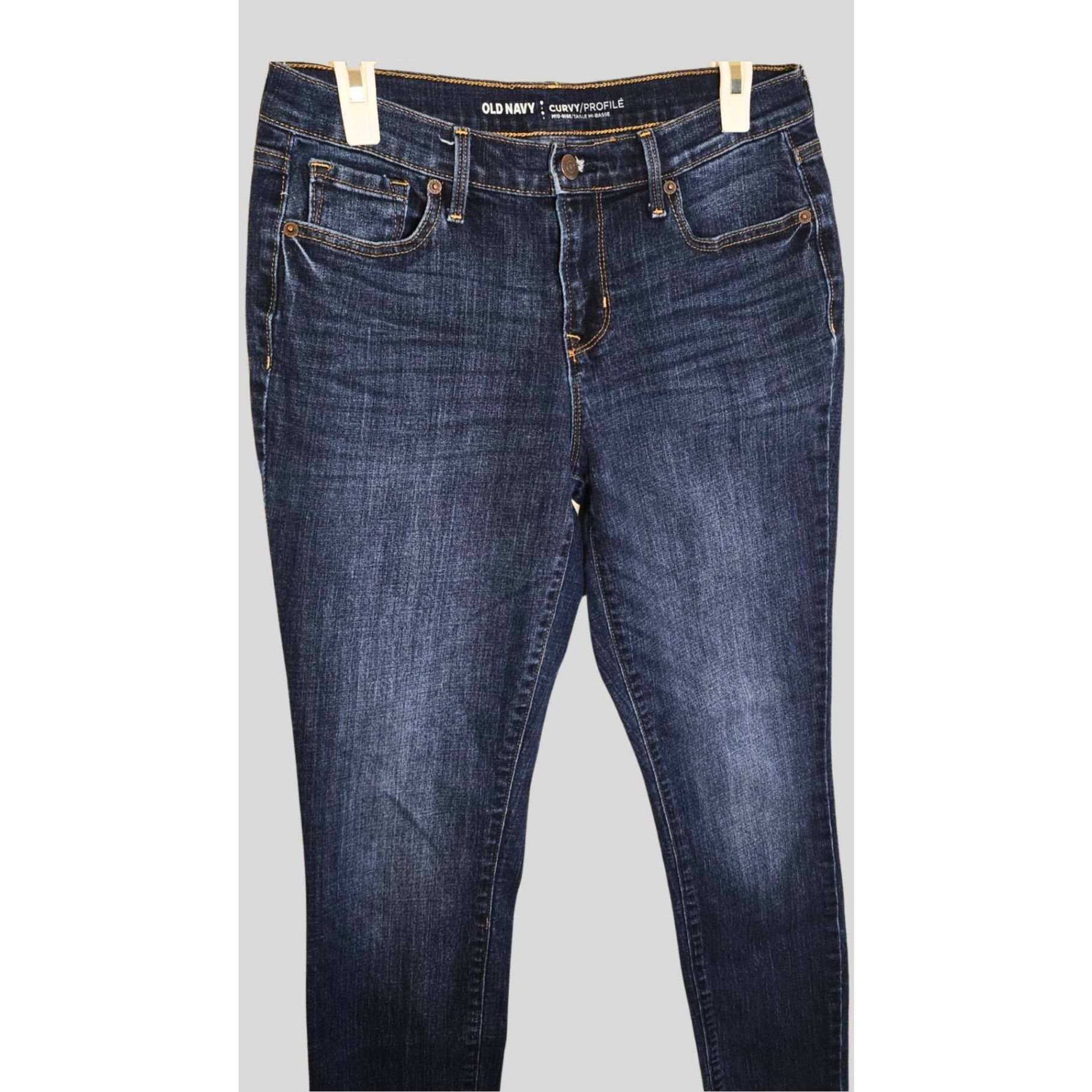 Old Navy Old Navy Curvy Skinny Jeans Womens 6R Mid Rise Dark Wash Str Size 28" / US 6 / IT 42 - 8 Thumbnail