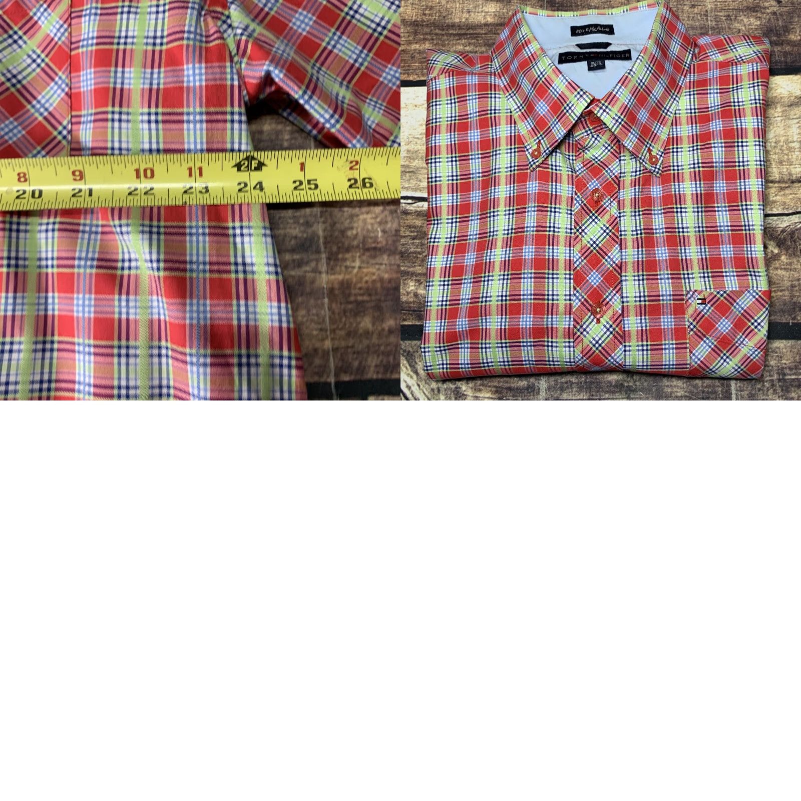 Tommy Hilfiger Tommy Hilfiger Men’s Shirt Size XL Short Sleeve Red Plaid December 2004 Cotton Button-Up Shirt Size US XL / EU 56 / 4 - 8 Thumbnail