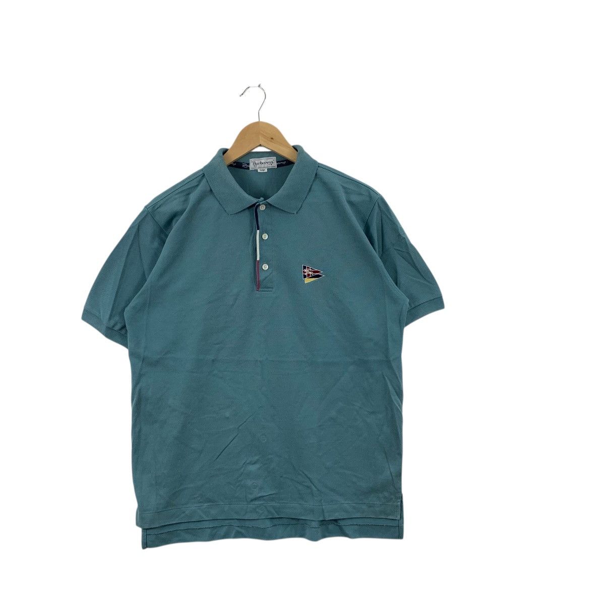 Burberry Vintage 90s BURBERRY LONDON Patch Crest Logo Polo Tee Shirt Size US L / EU 52-54 / 3 - 3 Thumbnail