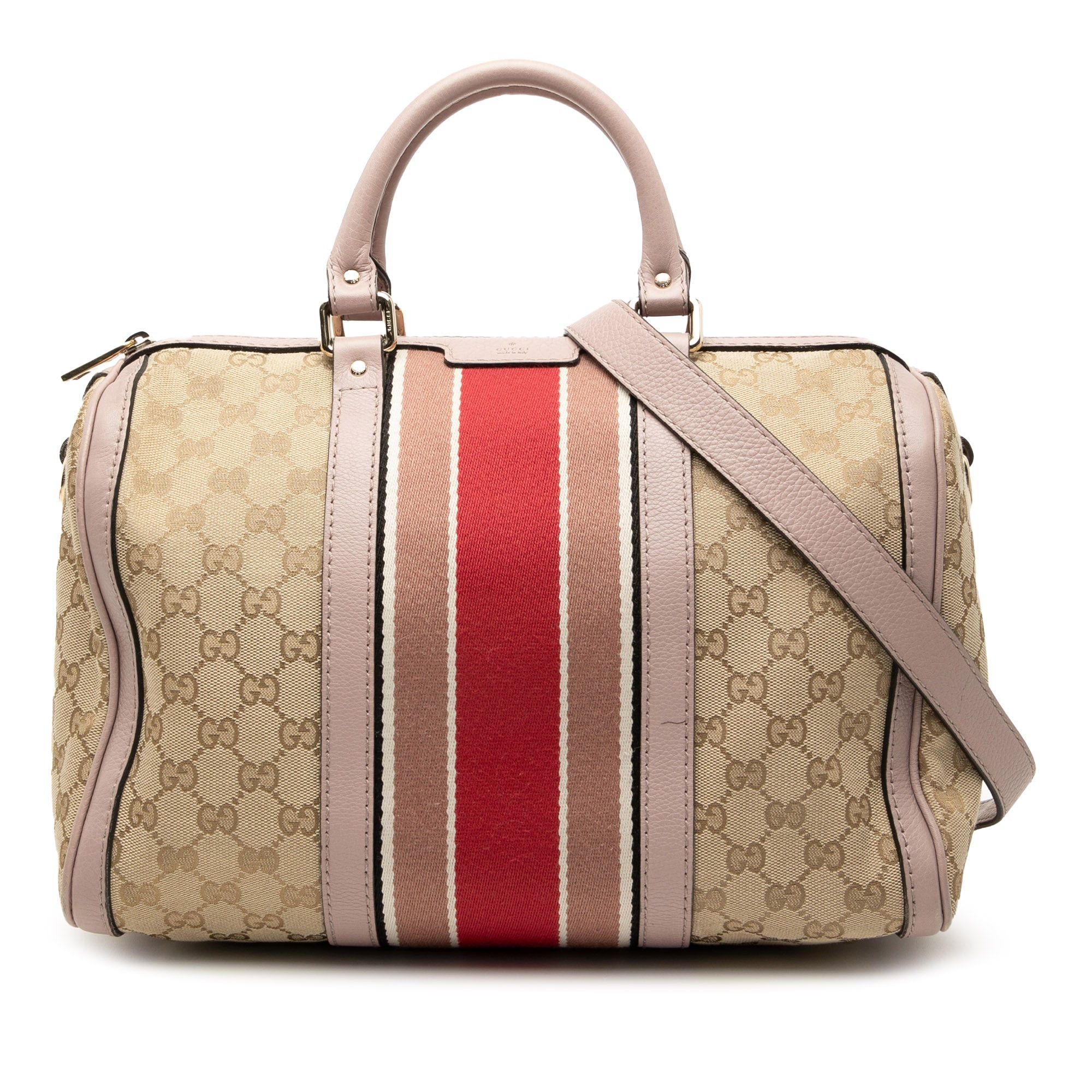 Gucci Medium GG Canvas Web Joy Boston Bag in Beige, Women's
