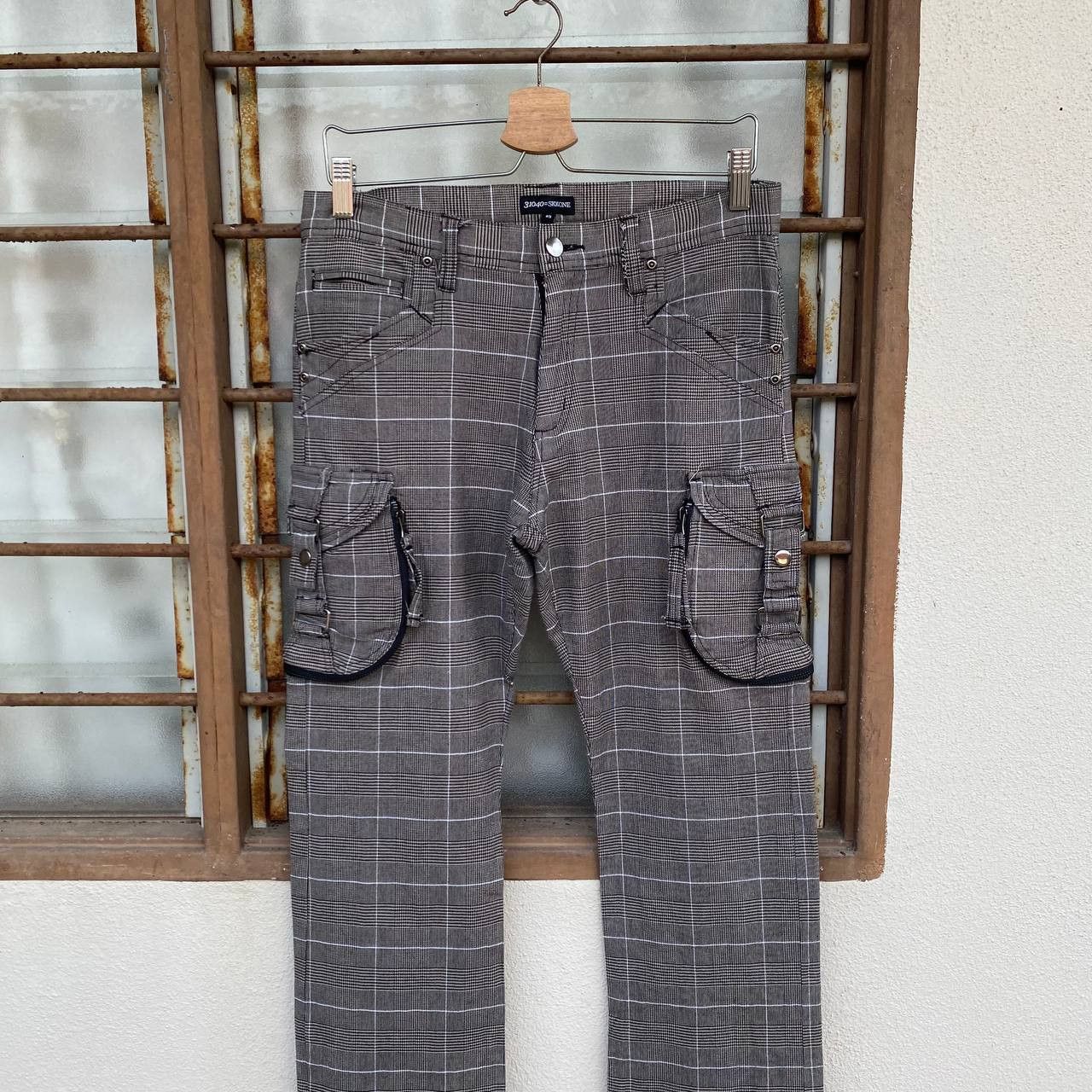 Japanese Brand PRISONER PANT CARGO SKKONE 31040 PIN STRIPE JAPANESE STYLE Size US 29 - 4 Thumbnail