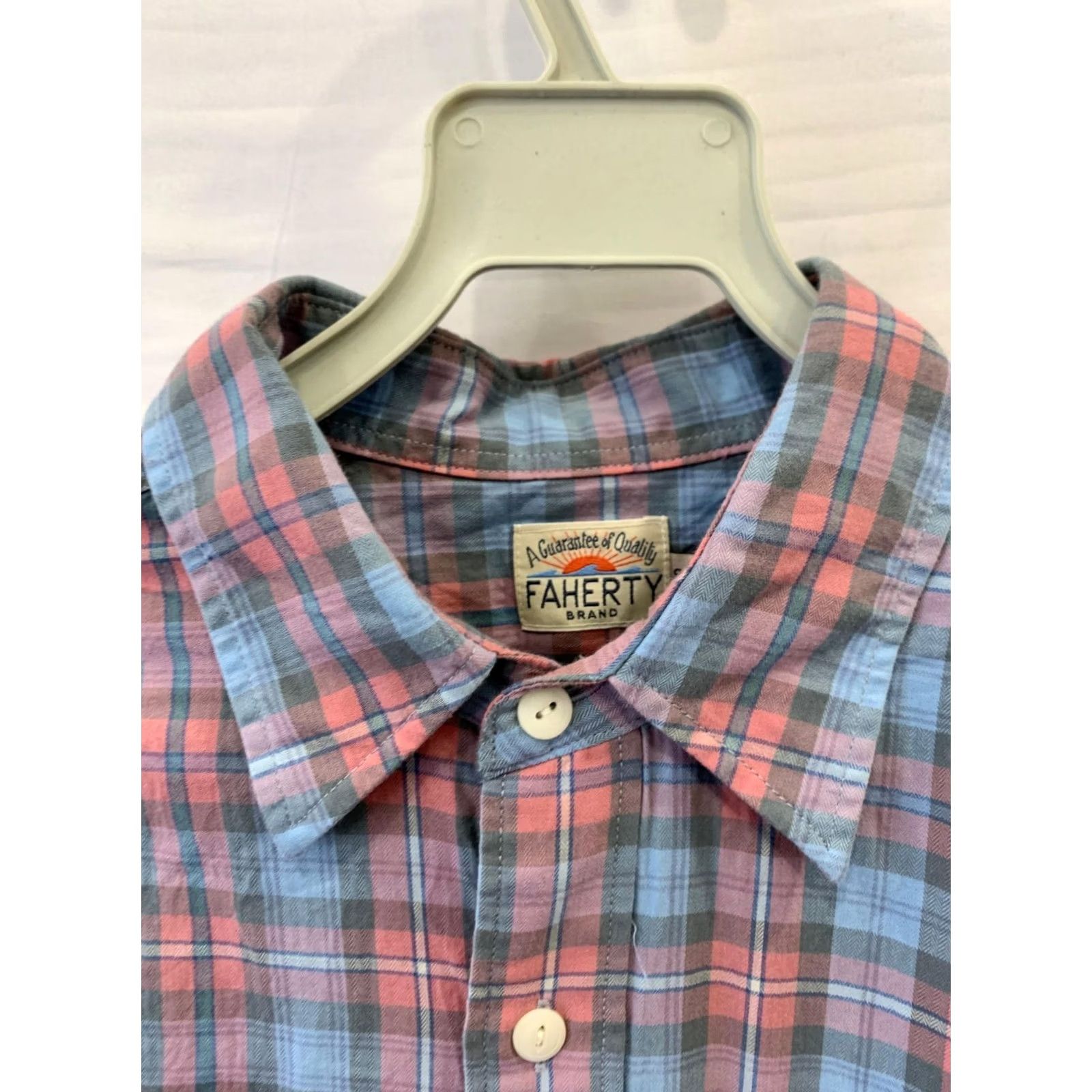 Faherty Faherty Brand Button-Down Shirt Plaid Long Sleeve Blue Pink Heritage S Mens Shirt Size US S / EU 44-46 / 1 - 7 Thumbnail