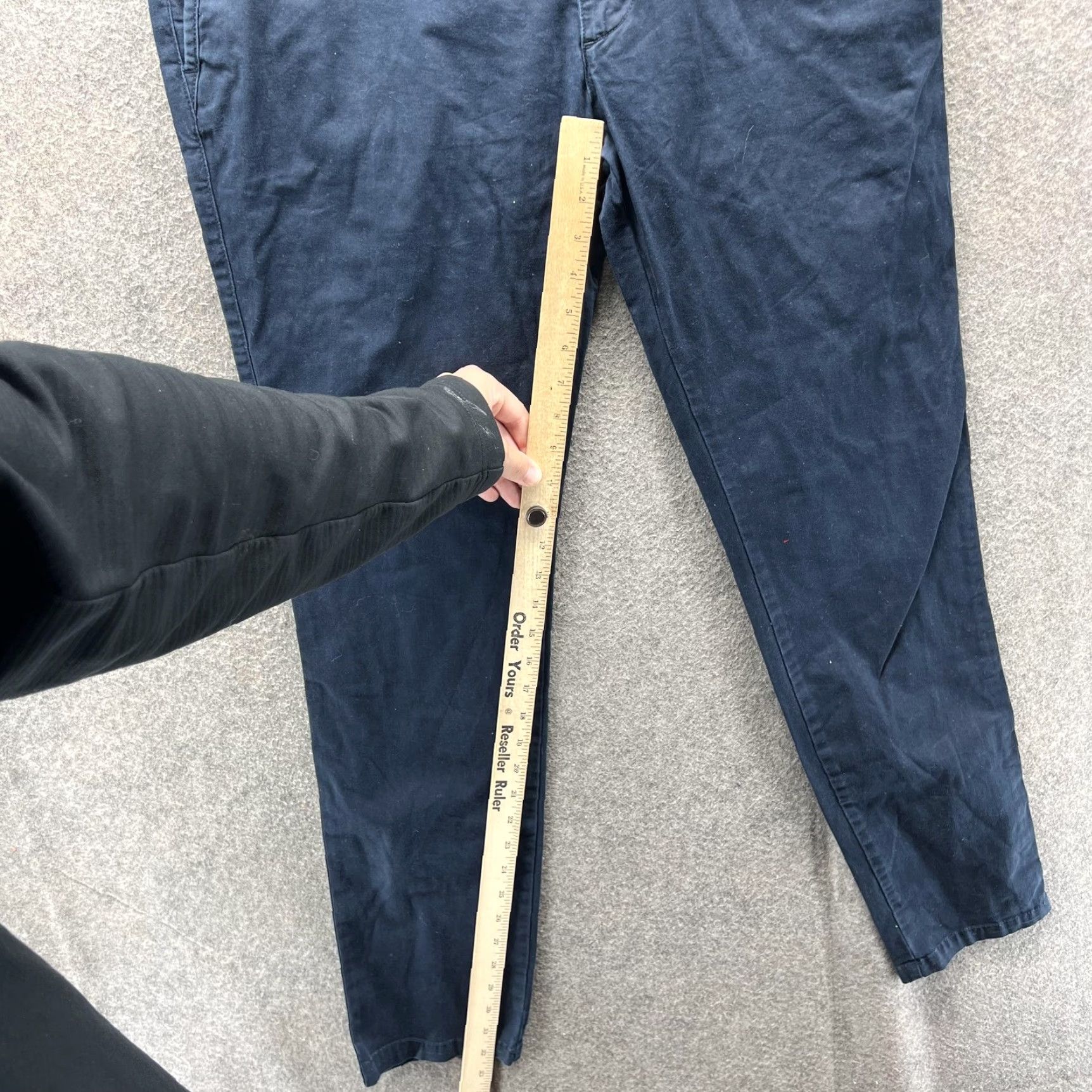 Armani Exchange Armani Exchange Pants Mens 33R Navy Chino Slim Fit Stretch Flat Front Casual Size US 33 - 4 Thumbnail