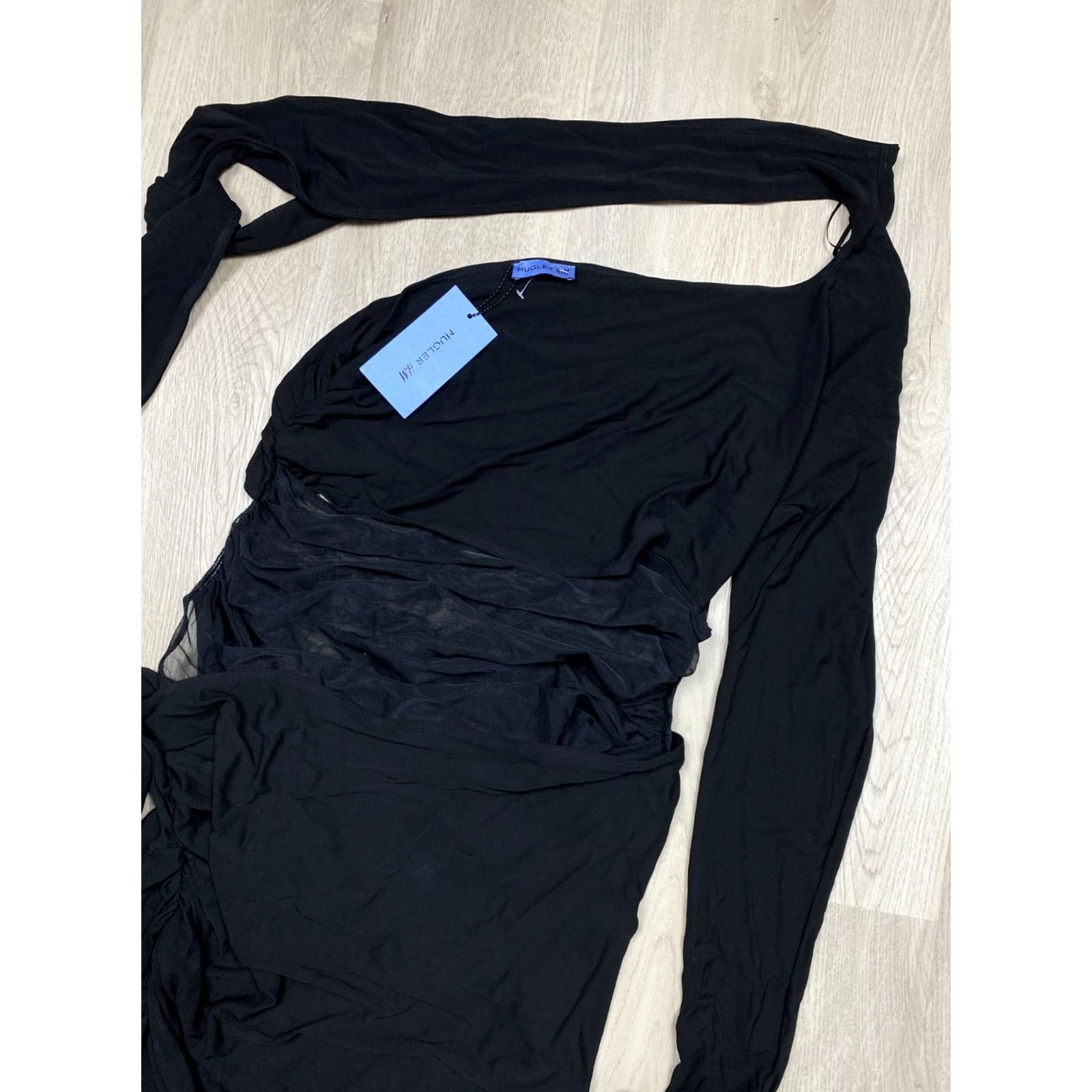 H&M H&M HM X MUGLER Knot Detail One Shoulder Dress XL Mugler Dress One Shoulder XL Black Mini Womens Size XL / US 12-14 / IT 48-50 - 6 Thumbnail