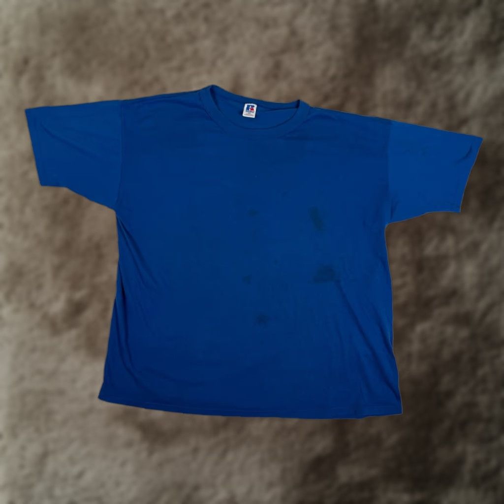 Russell Athletic VINTAGE Russell Athletic Blue T-Shirt 2XL USA Short Sleeve Crew Neck Cotton Men Regular Vintage 1990s Size US XXL / EU 58 / 5 - 1 Thumbnail