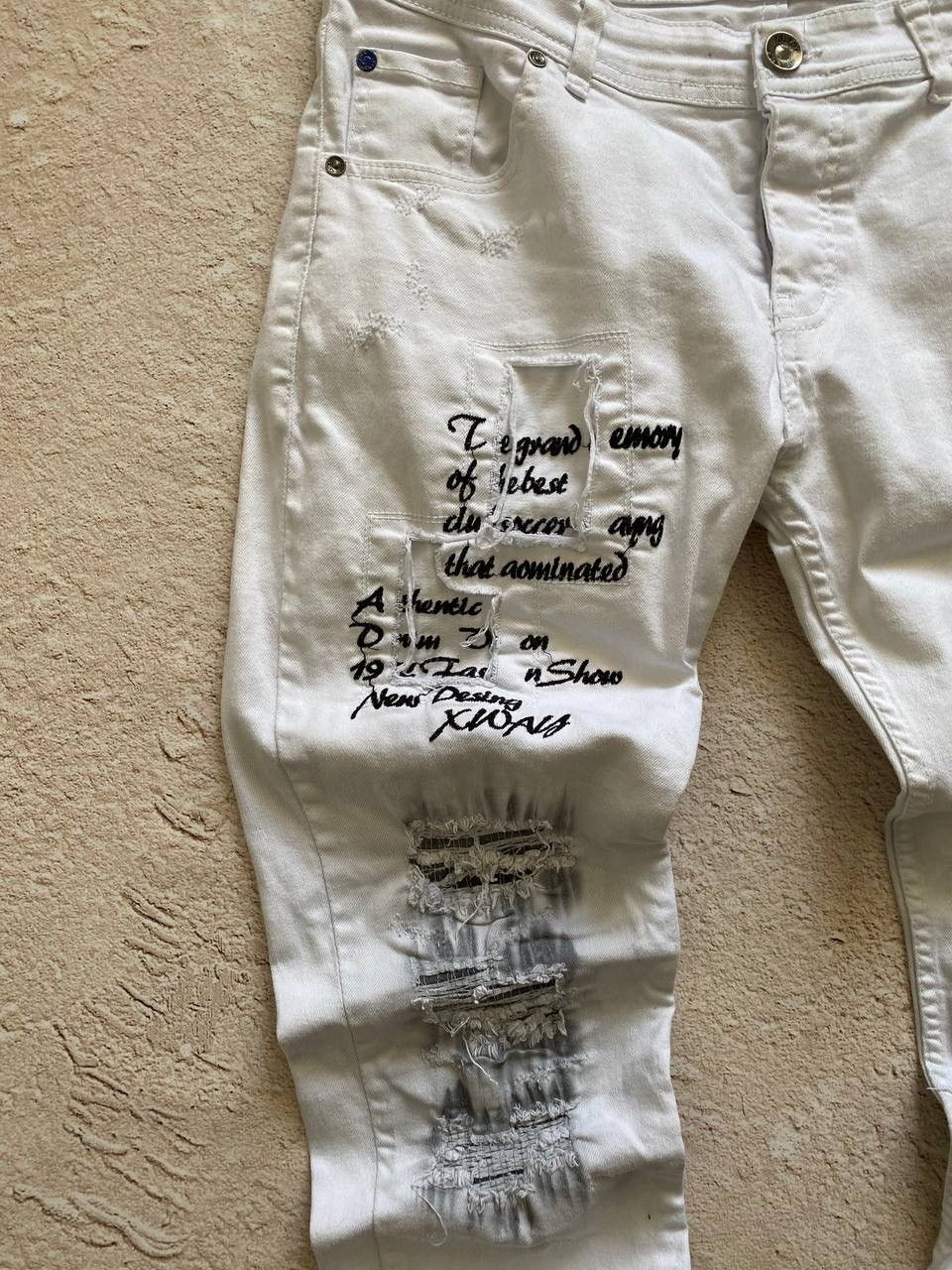 Japanese Brand Dirty pants Faded Crash denim thrashed y2k distressed jeans Size US 30 / EU 46 - 4 Thumbnail