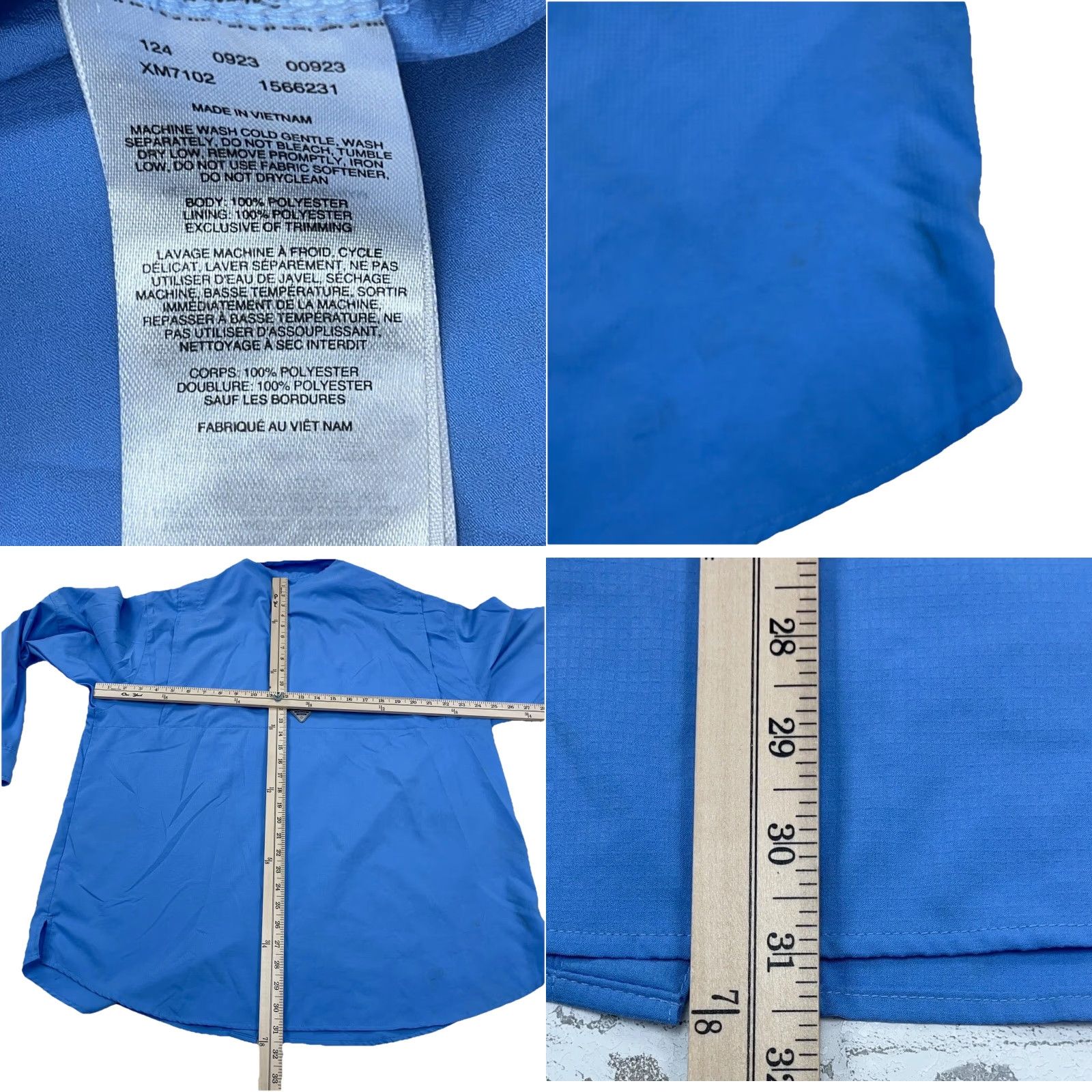 Vintage Columbia PFG Omni-Shade Shirt Men XL Blue Button-Up Outdoor Casual Travel Lightweight Moisture Wicking Pockets Logo UV Protection Easy Care Size US XL / EU 56 / 4 - 8 Thumbnail