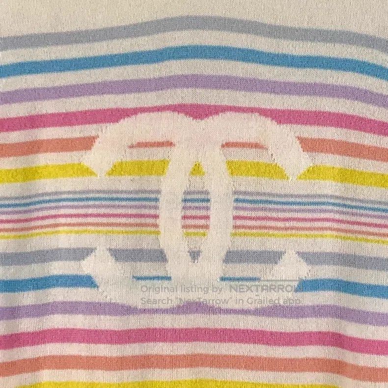 Chanel Chanel Cruise series colour block striped logo cashmere ro Size XXS / US 00 / IT 34 - 4 Thumbnail