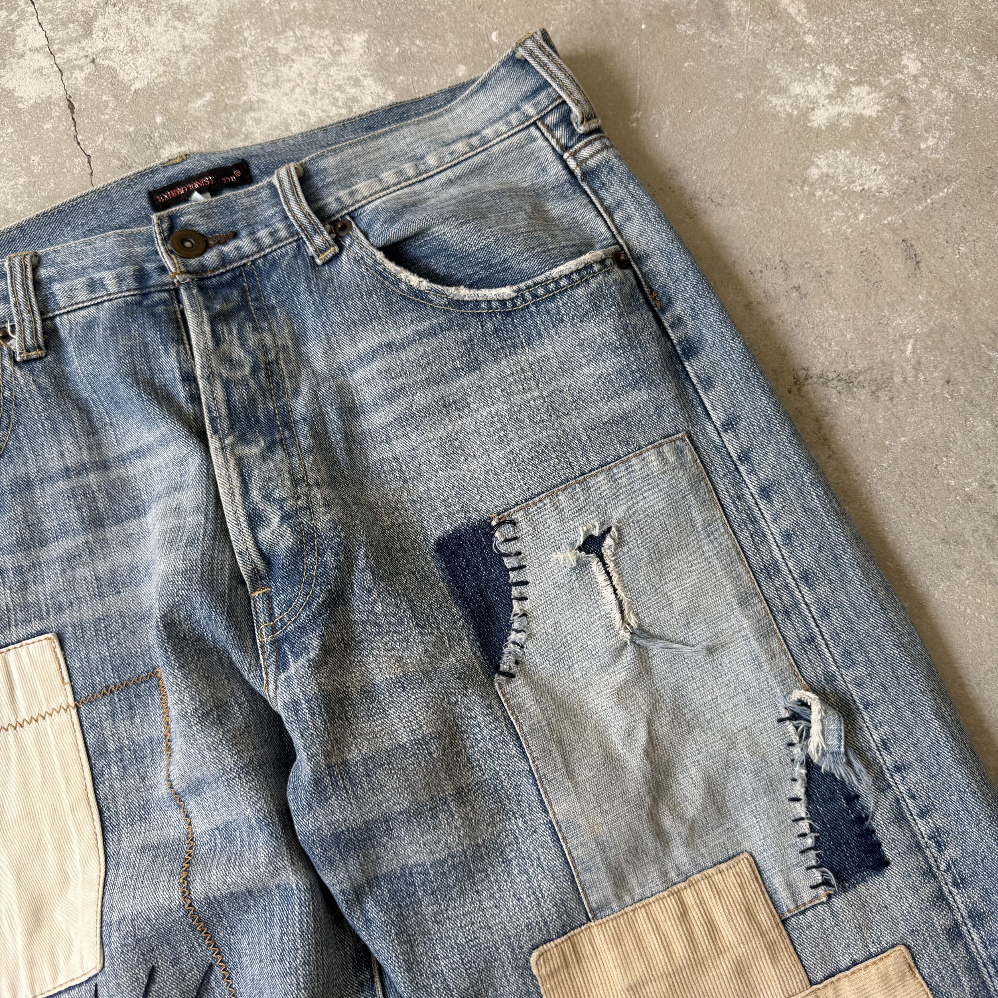 Japanese Brand Exhibitionist Japan Distressed Patchwork Denim Size US 32 / EU 48 - 6 Thumbnail
