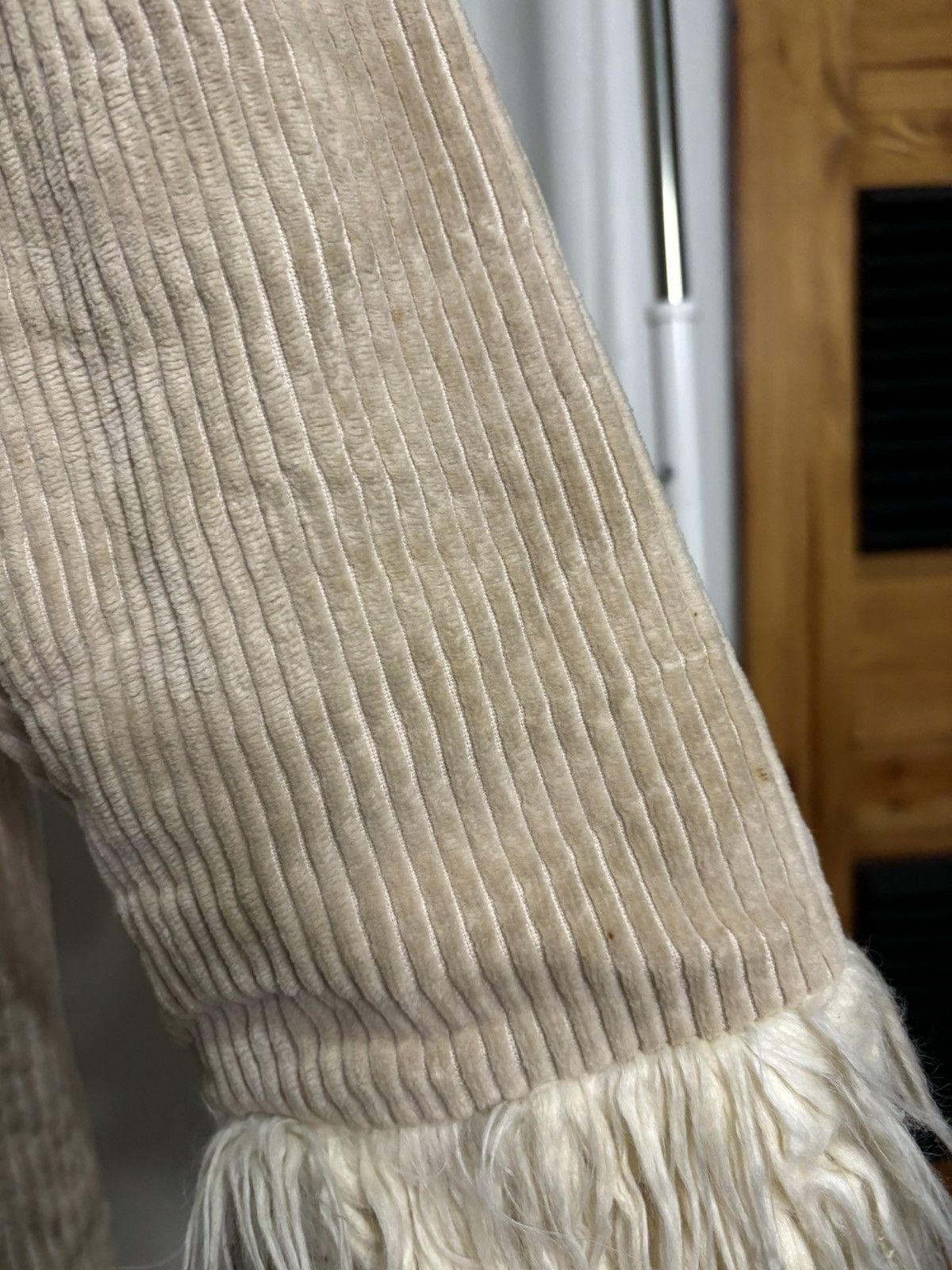 Buffalo David Bitton × Vintage Vintage Y2K Beige Corduroy Faux Fur Afghan Trench Jacket Size L / US 10 / IT 46 - 5 Thumbnail