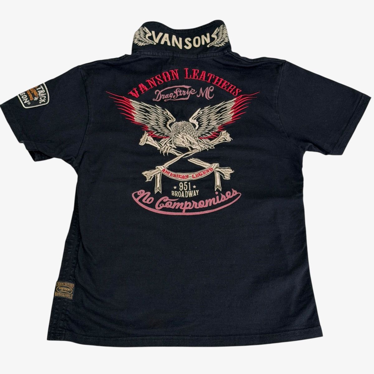 Vanson Leathers Vanson Leathers Eagle Embroidered Polo Shirt Black Size US S / EU 44-46 / 1 - 2 Thumbnail