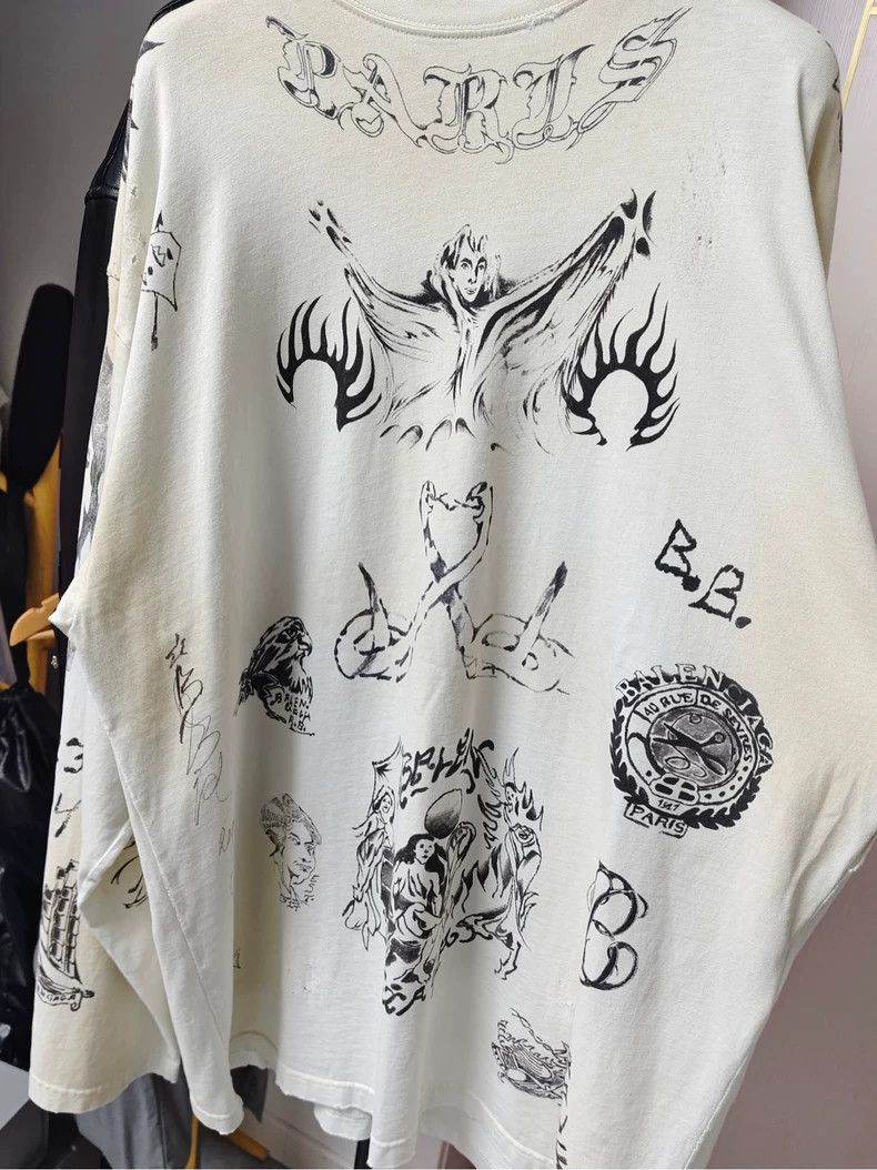 Balenciaga Balenciaga Vintage Long Sleeve Graphic Shirt-2506 Size US L / EU 52-54 / 3 - 3 Thumbnail