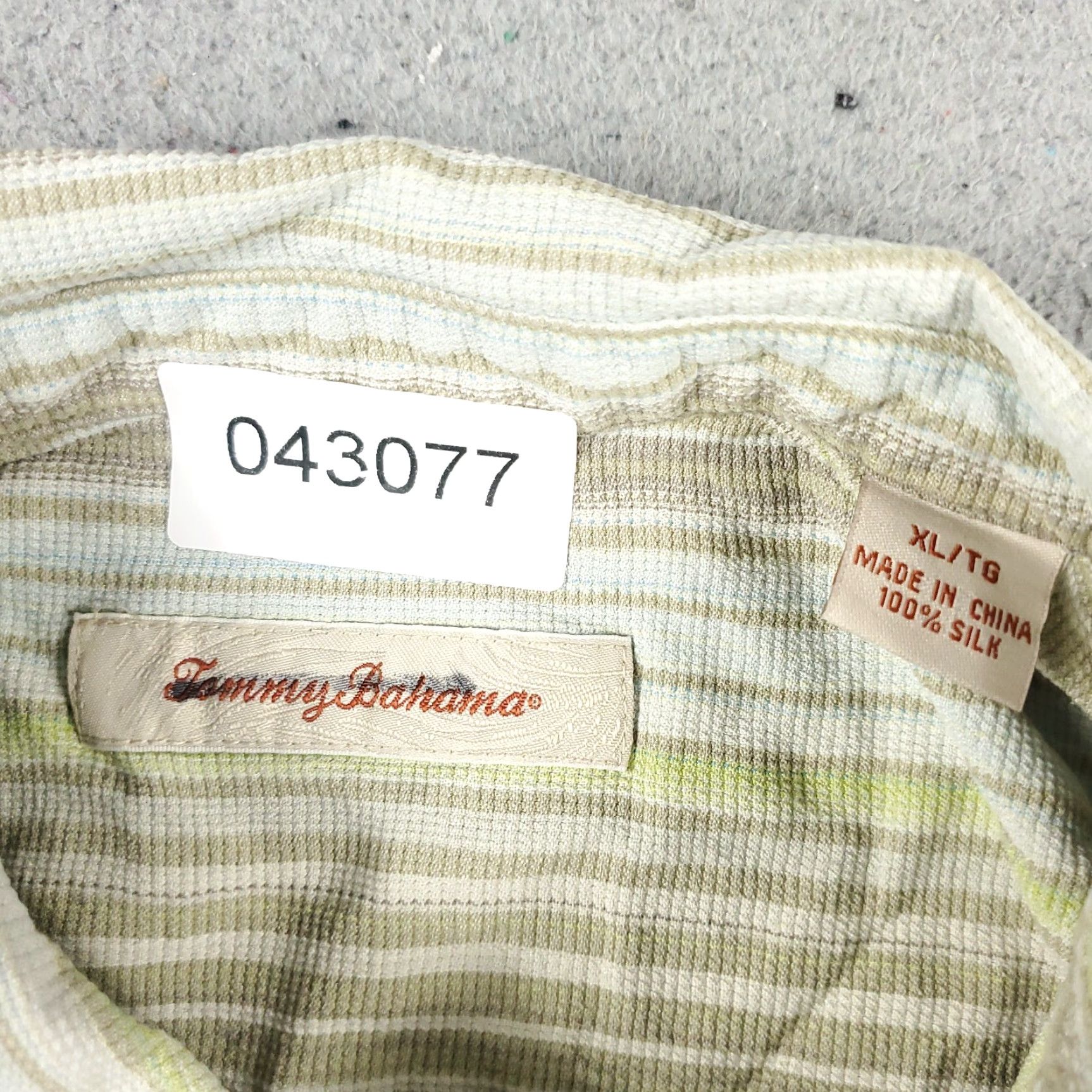Tommy Bahama Tommy Bahama Hawaiian Shirt Mens XL Beige Striped Button-Up Short Sleeve Aloha Size US XL / EU 56 / 4 - 6 Thumbnail