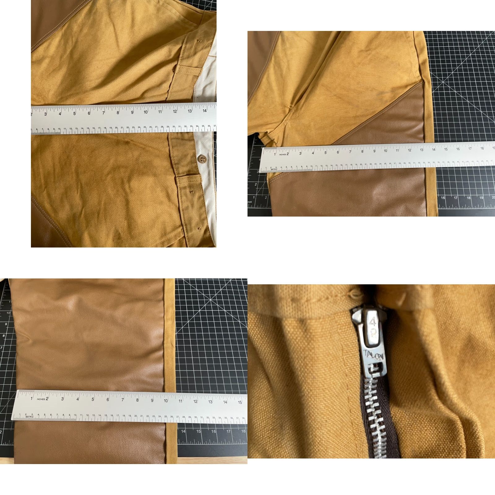 Vintage VINTAGE RedHead Workwear Pants Mens 36 x 29 Brown Canvas Leather 70s Talon Zip 80s Size US 36 / EU 52 - 8 Thumbnail