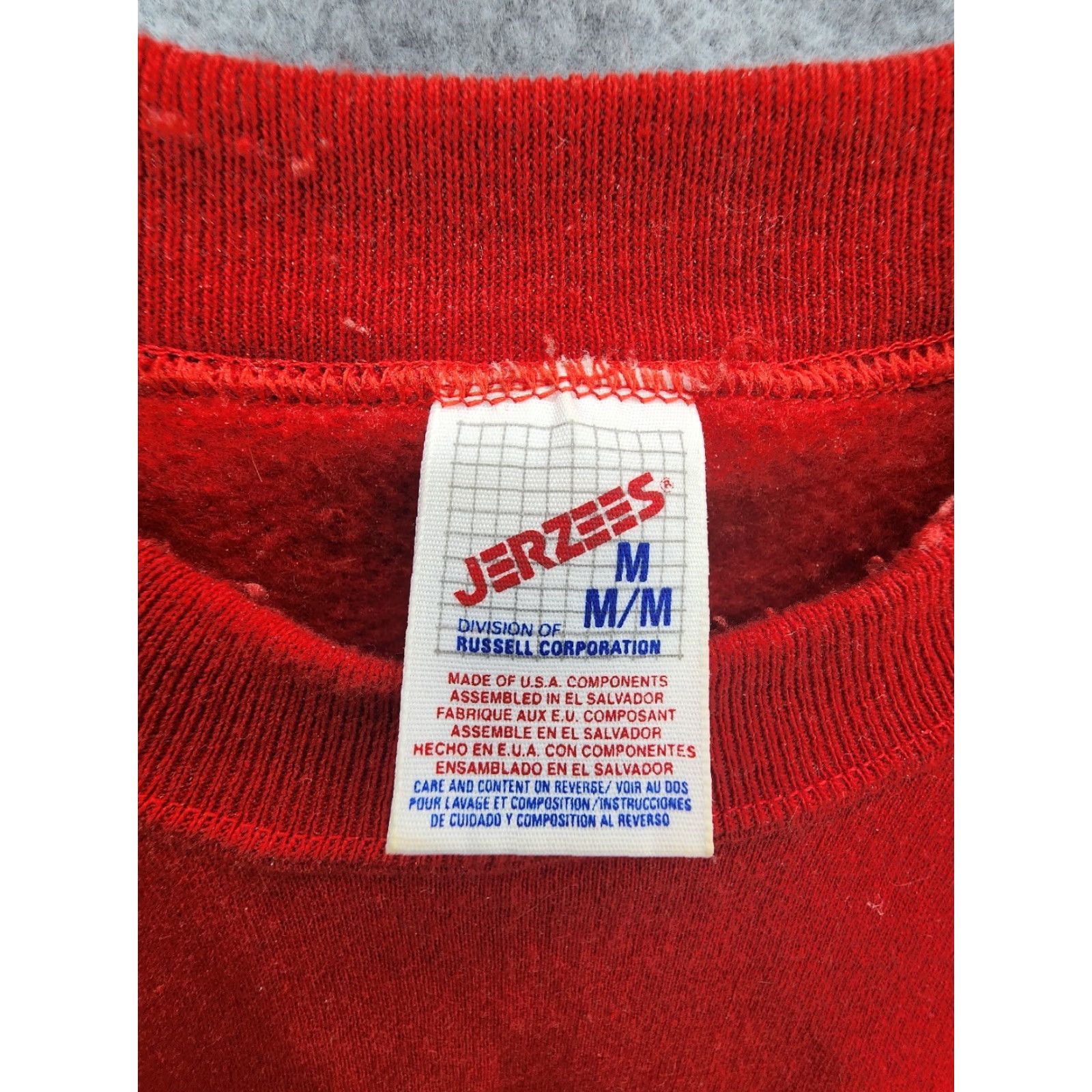 Jerzees VINTAGE Jerzees Red Blank Crewneck Sweatshirt M Unisex Distressed Sweatshirt Crewneck US Cross Training Mens Womens Girls Boys Size US M / EU 48-50 / 2 - 5 Thumbnail