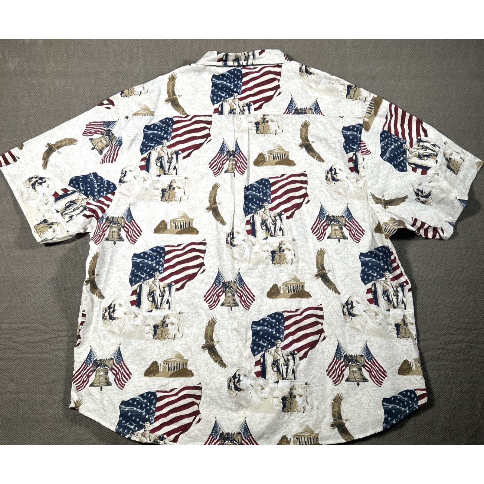 Cotton Traders Cotton Traders Sport American Flag Eagle Mens XXL Button Up Shirt Short Sleeve Size US XXL / EU 58 / 5 - 5 Thumbnail