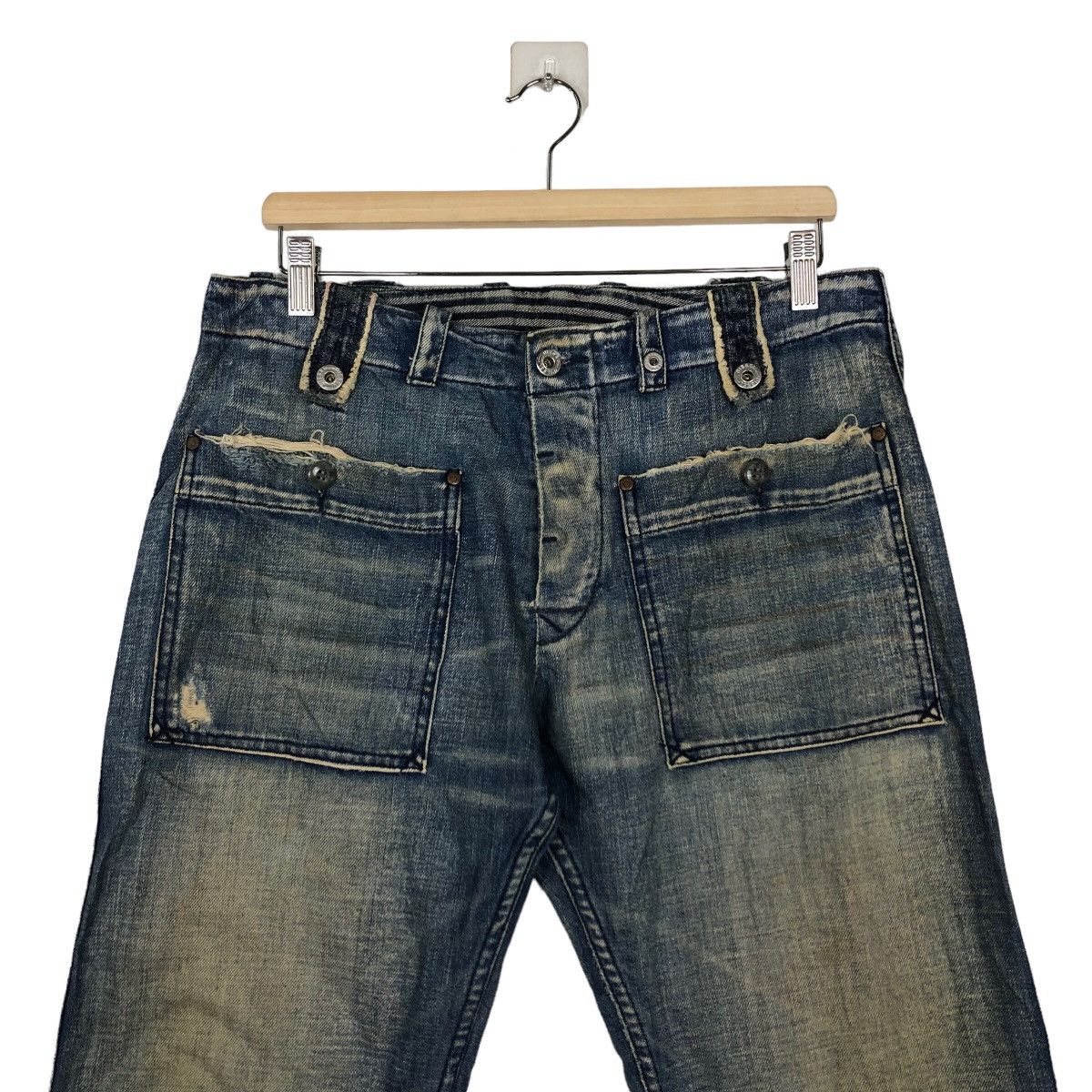 Japanese Brand 🔥RAREVINTAGE DIESEL JEANS DITRESSED DENIM PUNK DESIGN Size US 32 / EU 48 - 3 Thumbnail