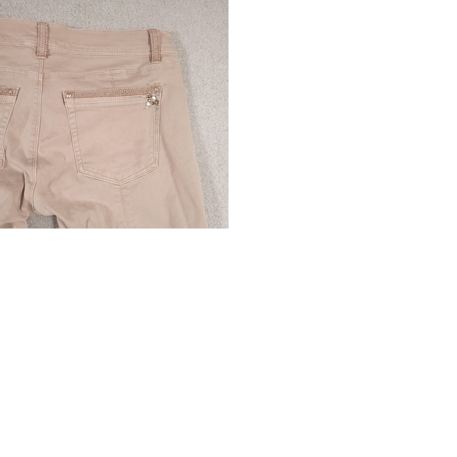 White House Black Market White House Black Market Pants Womens 8R Beige Skinny Leg Rhinestone Lace Up Boho Size 30" / US 8 / IT 44 - 11 Thumbnail