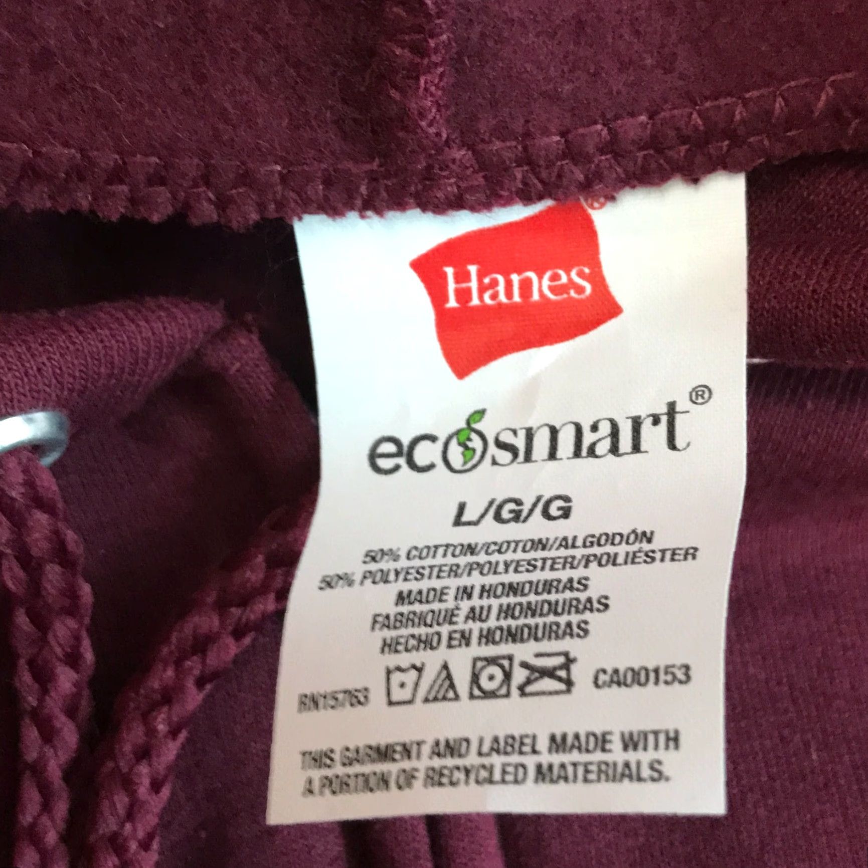 Hanes VINTAGE? No — Hanes Ecosmart Mens Hoodie Full Zip Maroon Size L Regular Hoodie Sweatshirt 50/50 Cotton Polyester 28" 24" 24" Chest ARGH Size US L / EU 52-54 / 3 - 5 Thumbnail