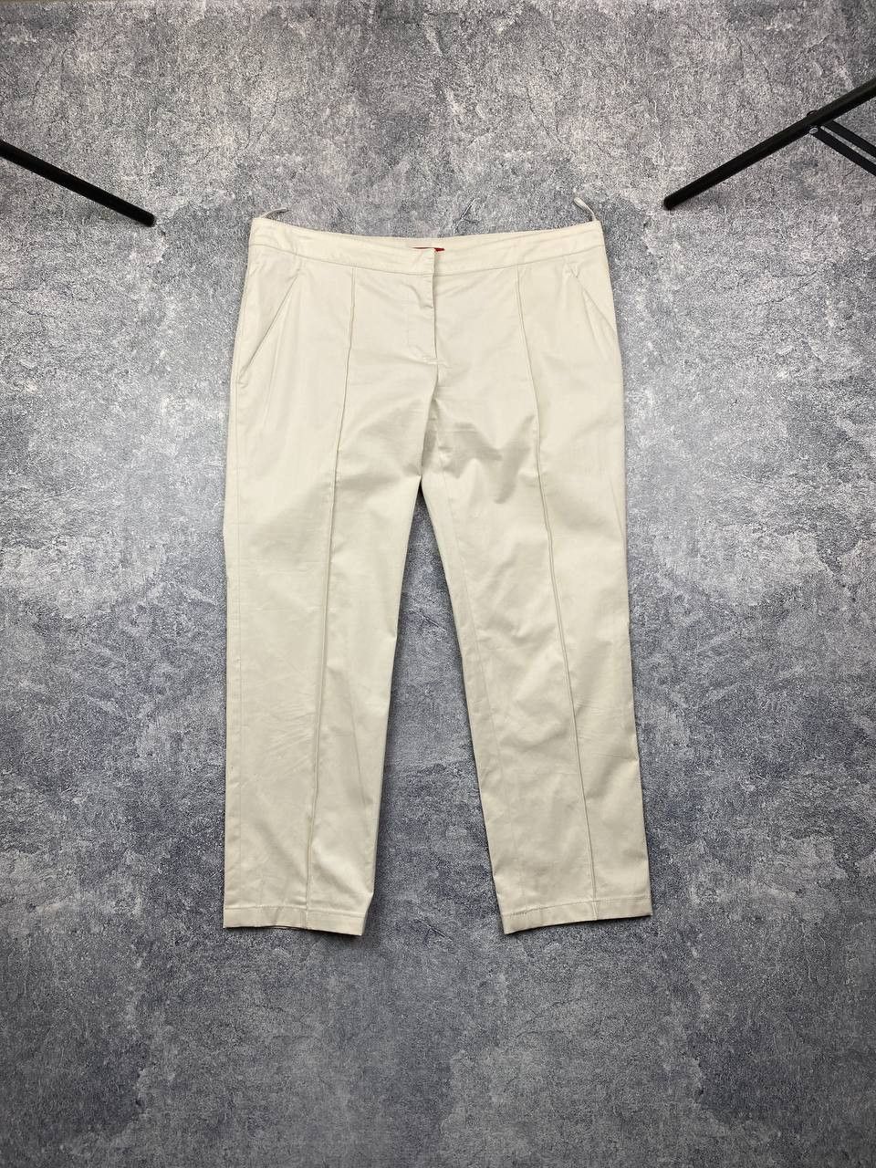 Prada Vintage Prada Beige Cropped Stretch Women's Pants Size 34" / US 12 / IT 48 - 1 Thumbnail