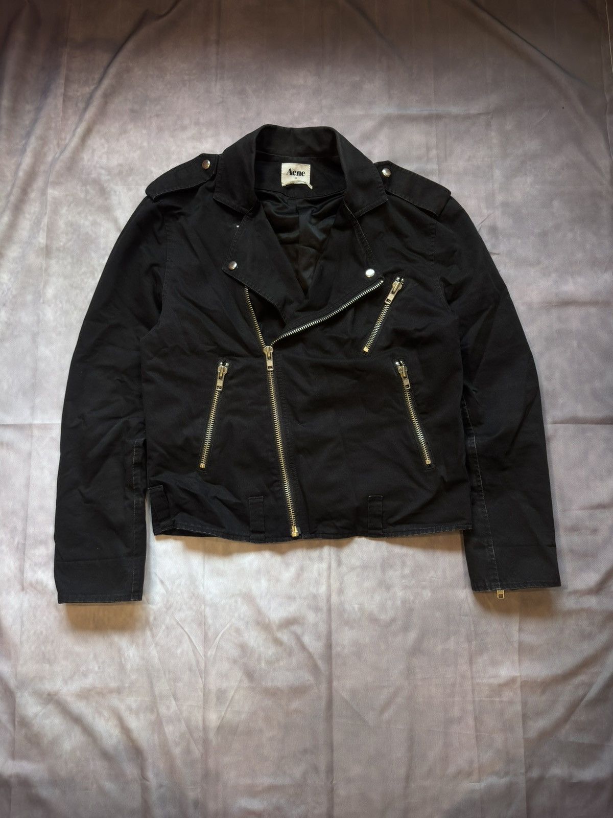 Acne Studios Acne Studios "Pop Classics" Cotton Canvas Biker Jacket Size US S / EU 44-46 / 1 - 1 Thumbnail