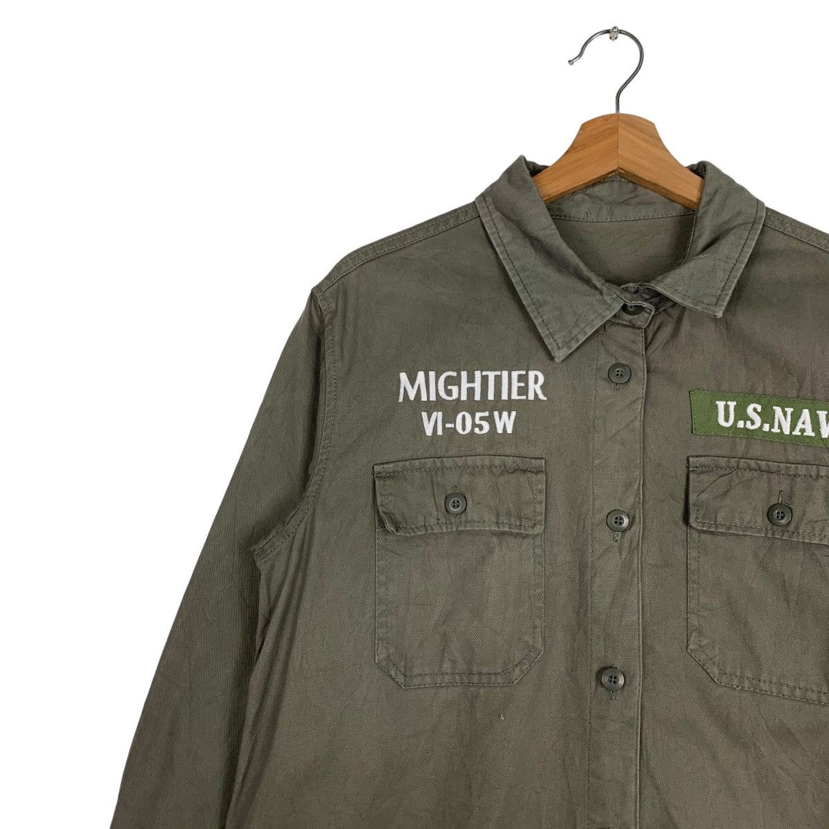 Vintage Mightier V1-05 W US Navy Stay Hungry Shirt #0257-C12 Size US M / EU 48-50 / 2 - 6 Thumbnail