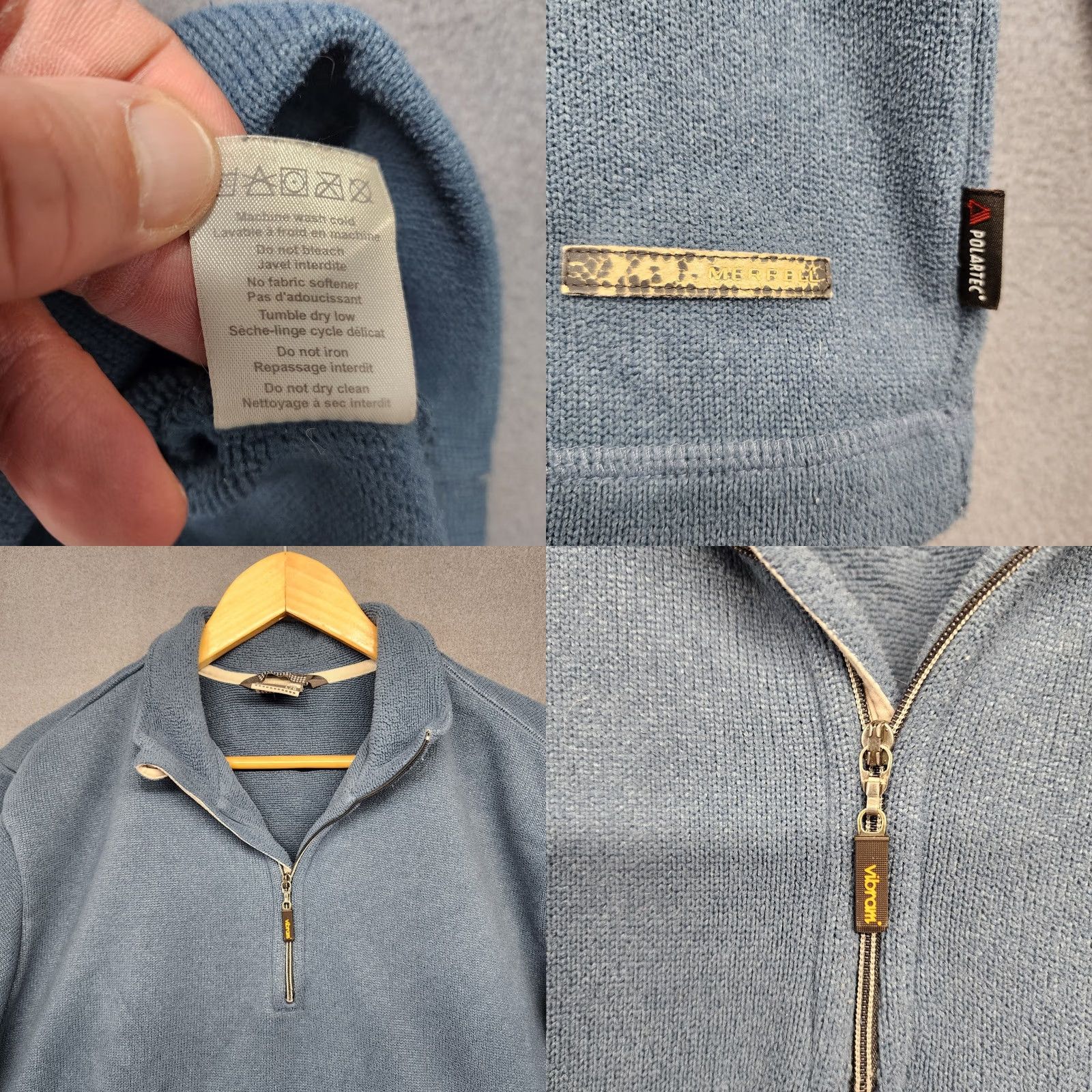Merrell Merrell Polartec Fleece Pullover Mens Large Blue Jacket Outdoor Hiking Gorpcore Size US L / EU 52-54 / 3 - 8 Thumbnail