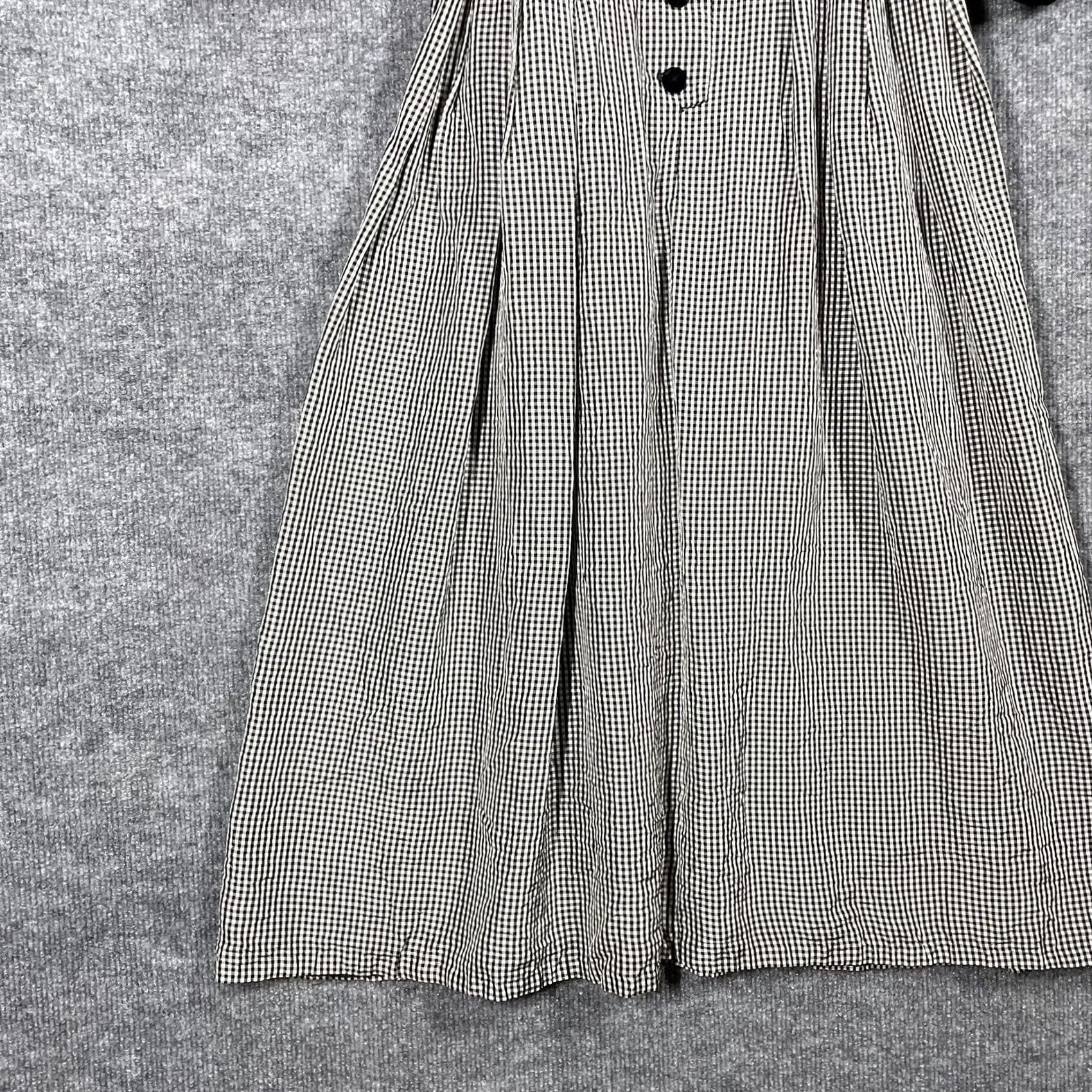 Velvet VINTAGE 1950s Rockabilly Gingham Plaid Dress Women Small Black Velvet Shirtwaist Nylon Size S / US 4 / IT 40 - 3 Thumbnail