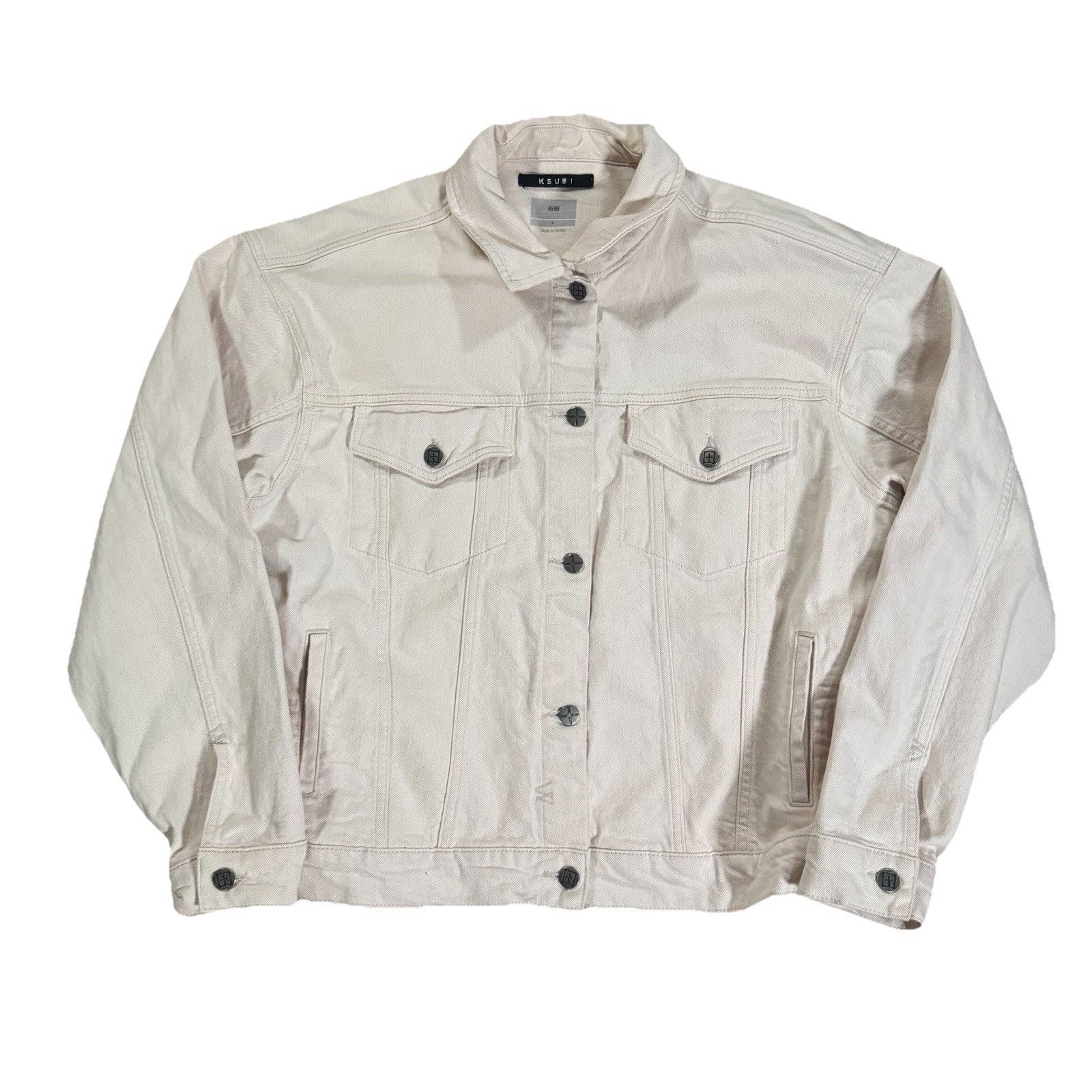 Ksubi Men’s Ksubi Cream Off White Denim Trucker Jacket Size Large Size US L / EU 52-54 / 3 - 1 Thumbnail