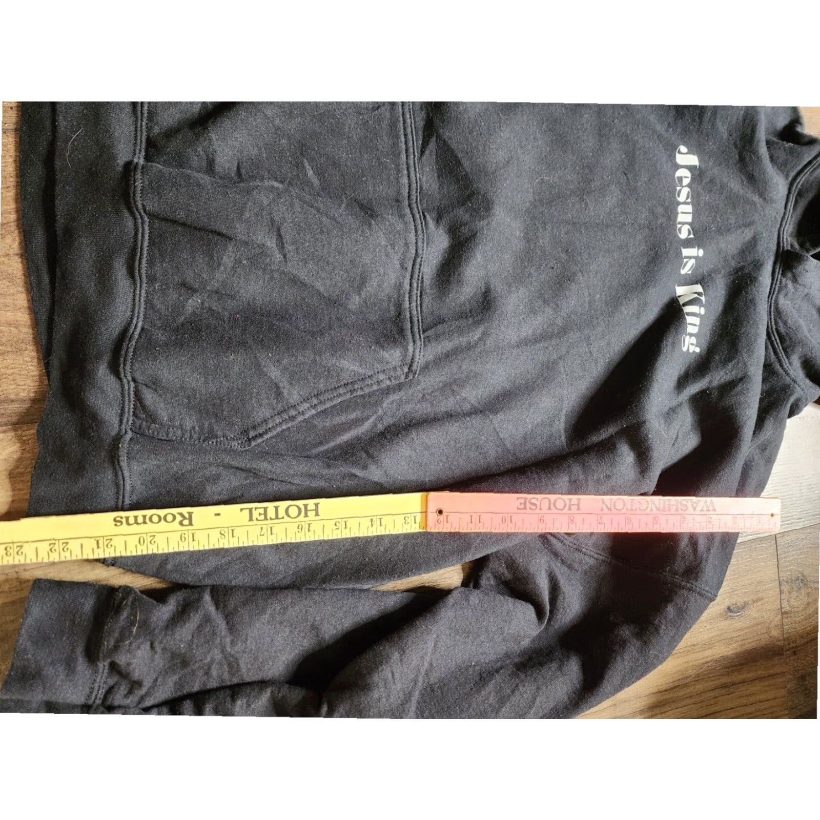 Doublet Kanye West JESUS IS KING Double Sided Distressed Hoodie Black XL Mens Size US XL / EU 56 / 4 - 4 Thumbnail