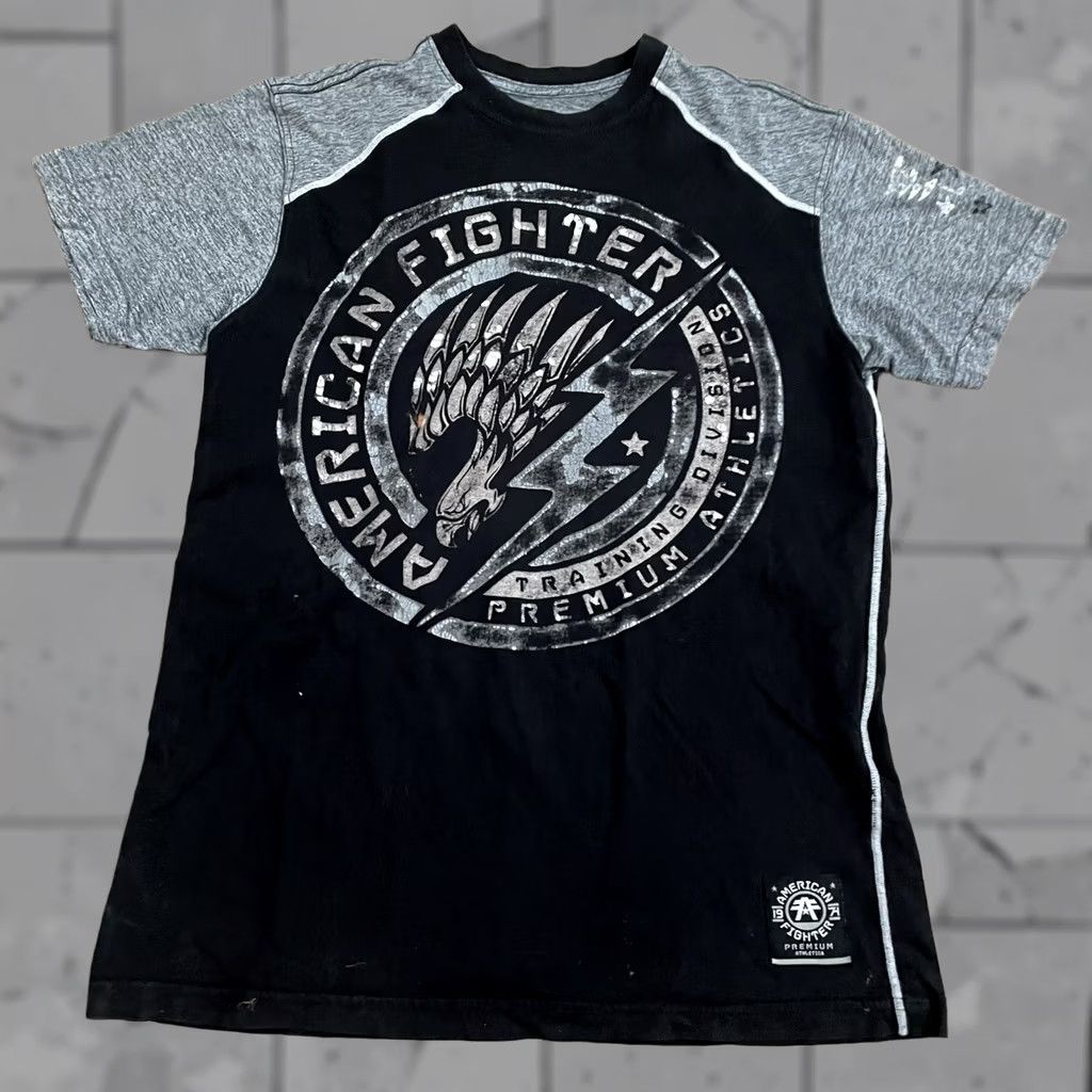 Vintage American Fighter T-Shirt Mens M Black Graphic Tee Size US M / EU 48-50 / 2 - 1 Thumbnail