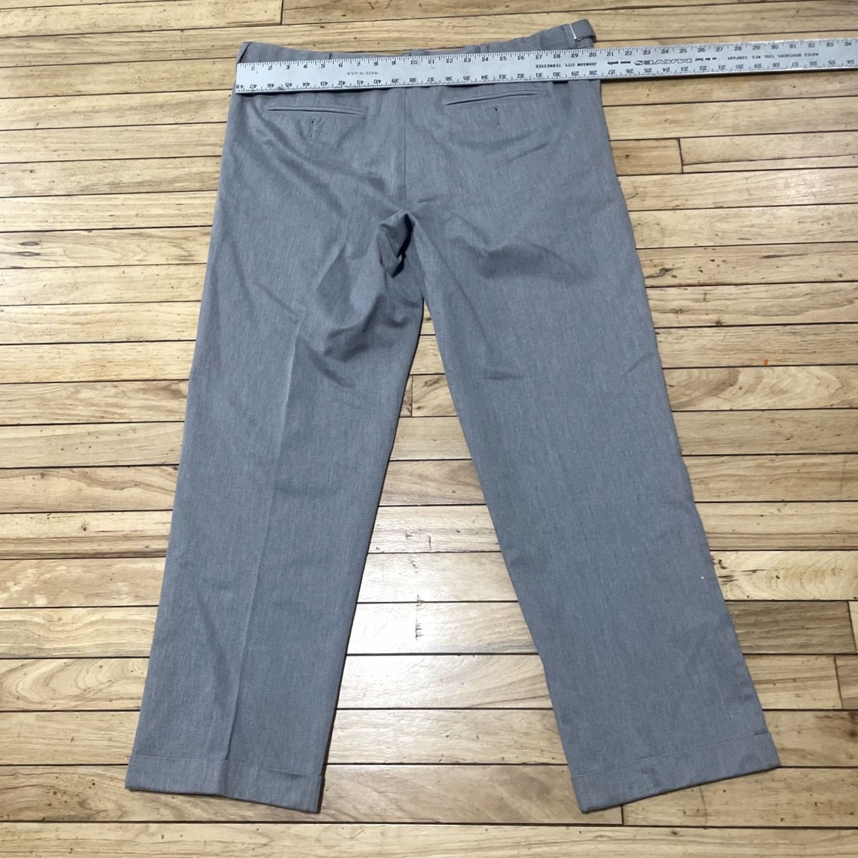Lands' End Lands' End Gray Pants Mens 36x32 Flat Front Relax Stretch Cotton Work Trousers Pants Mens Gray 90s Preppy School Vintage No Mens Size US 36 / EU 52 - 6 Thumbnail