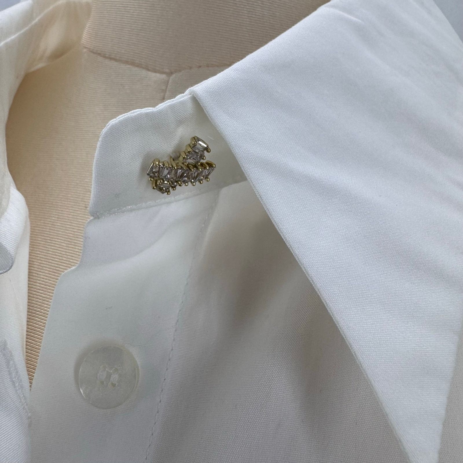 Marina Rinaldi Marina Rinaldi White Cotton Button Up Shirt & Pant Set Plus Size 3XL / US 20-22 - 5 Thumbnail