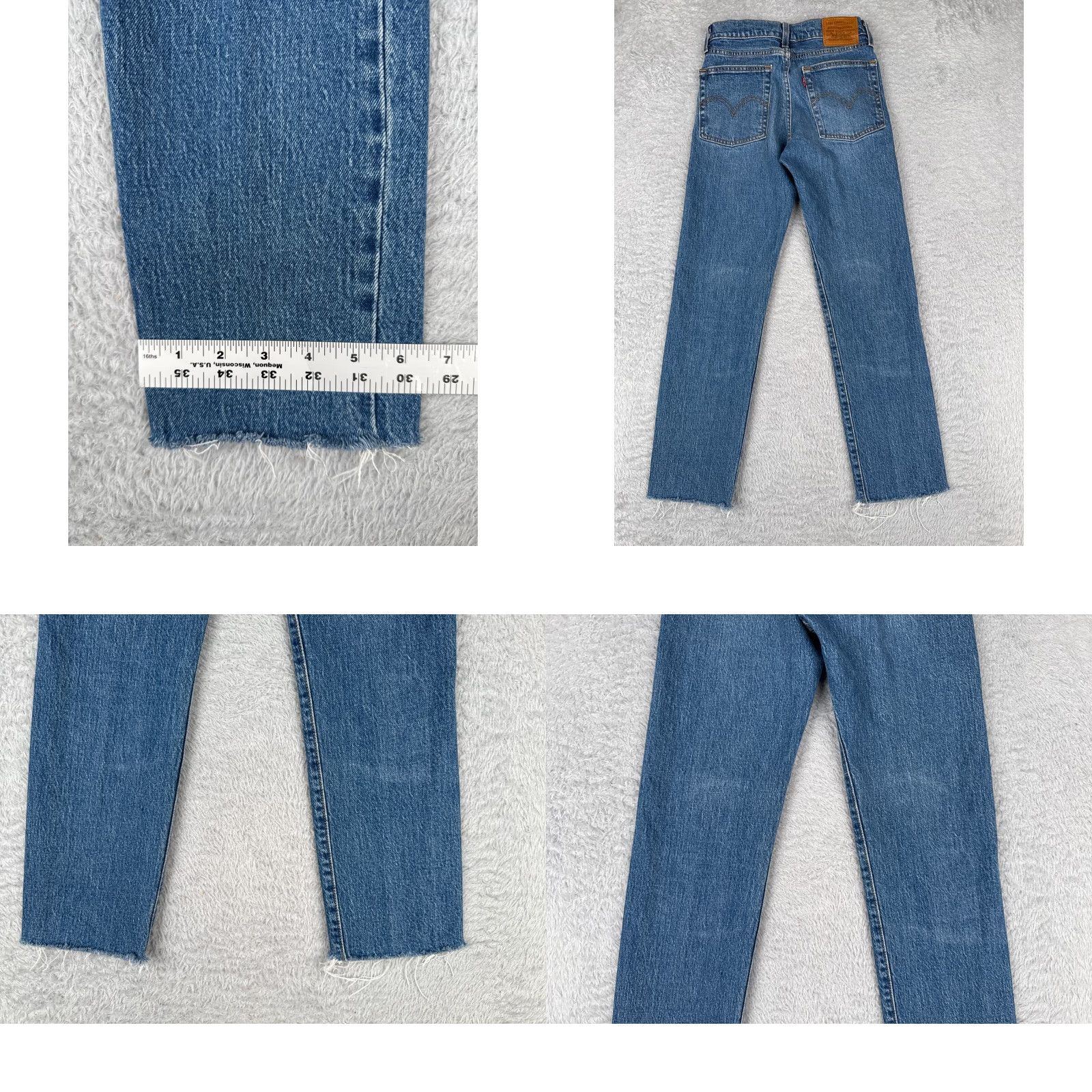 Levi's Levi's Premium Jeans Womens 23 Blue Denim Big E Wedgie Straight Mid Rise 23x25 Jeans Size 40" / US 18 - 10 Thumbnail