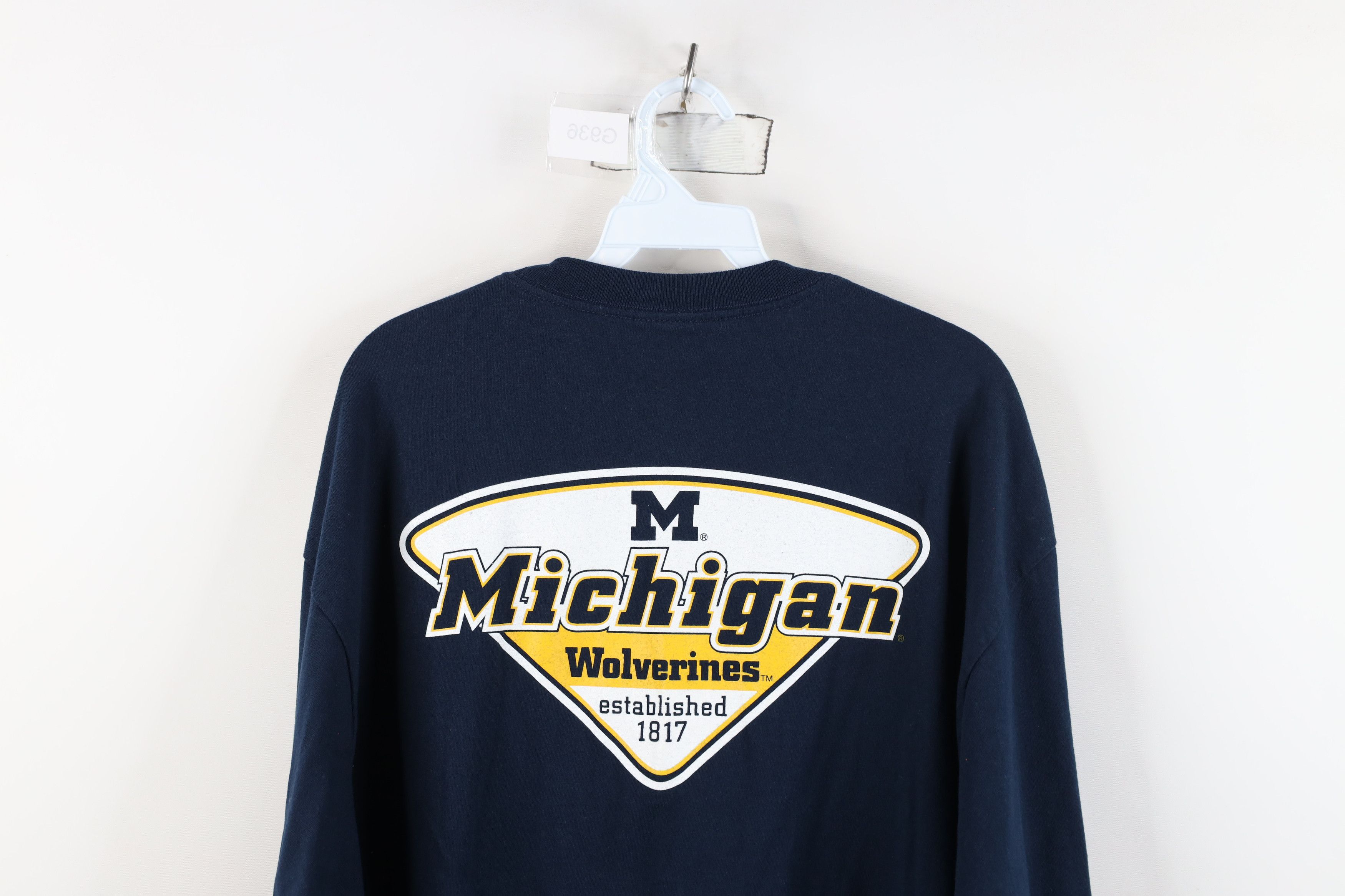 Vintage Vintage 90s University of Michigan Long Sleeve T-Shirt Size US L / EU 52-54 / 3 - 10 Thumbnail