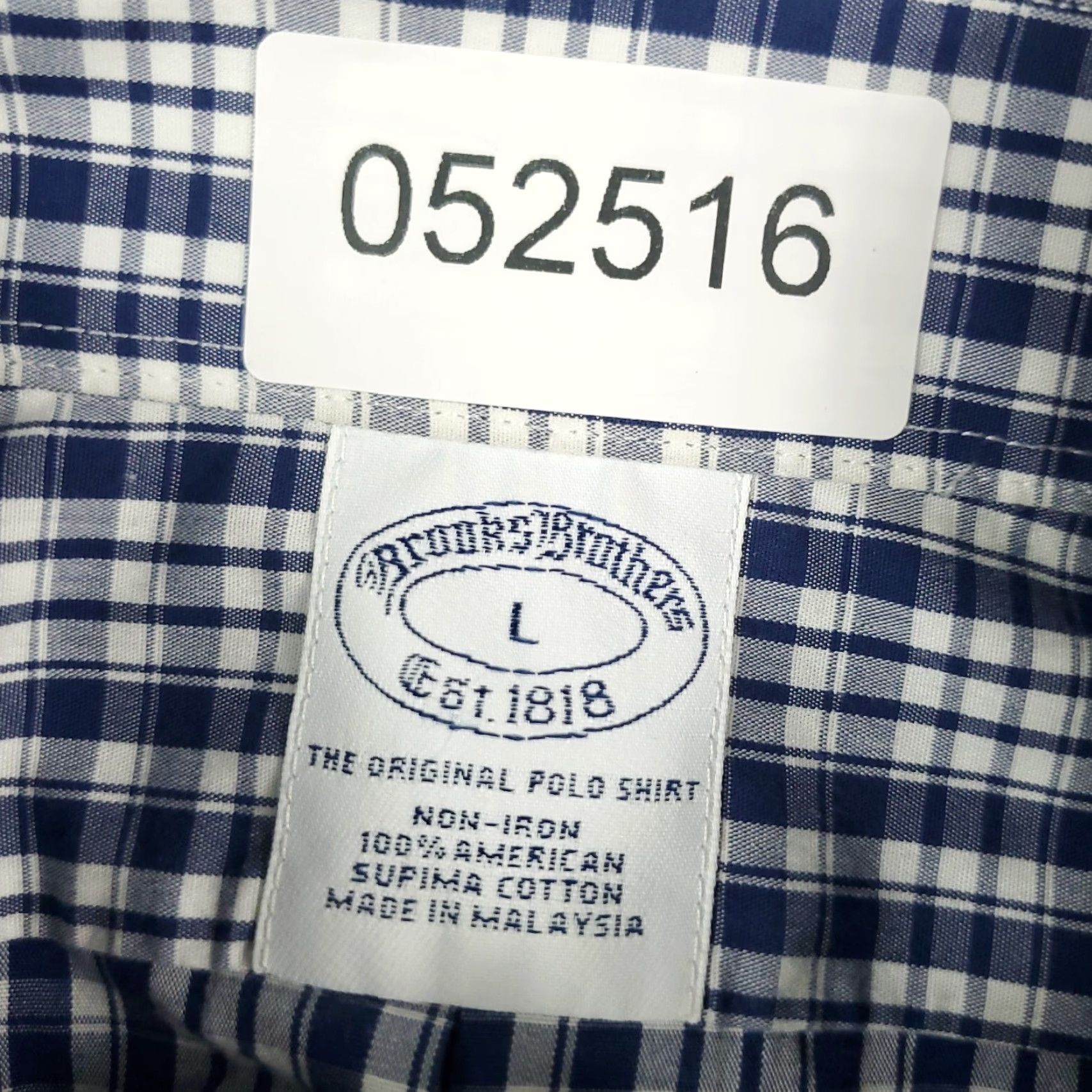 Brooks Brothers BROOKS BROTHERS Shirt Mens Large Blue Plaid Button-Up Long Sleeve Casual Dressy Subtle Modern Preppy Men’s Shirt - Regular Fit Size US L / EU 52-54 / 3 - 6 Thumbnail