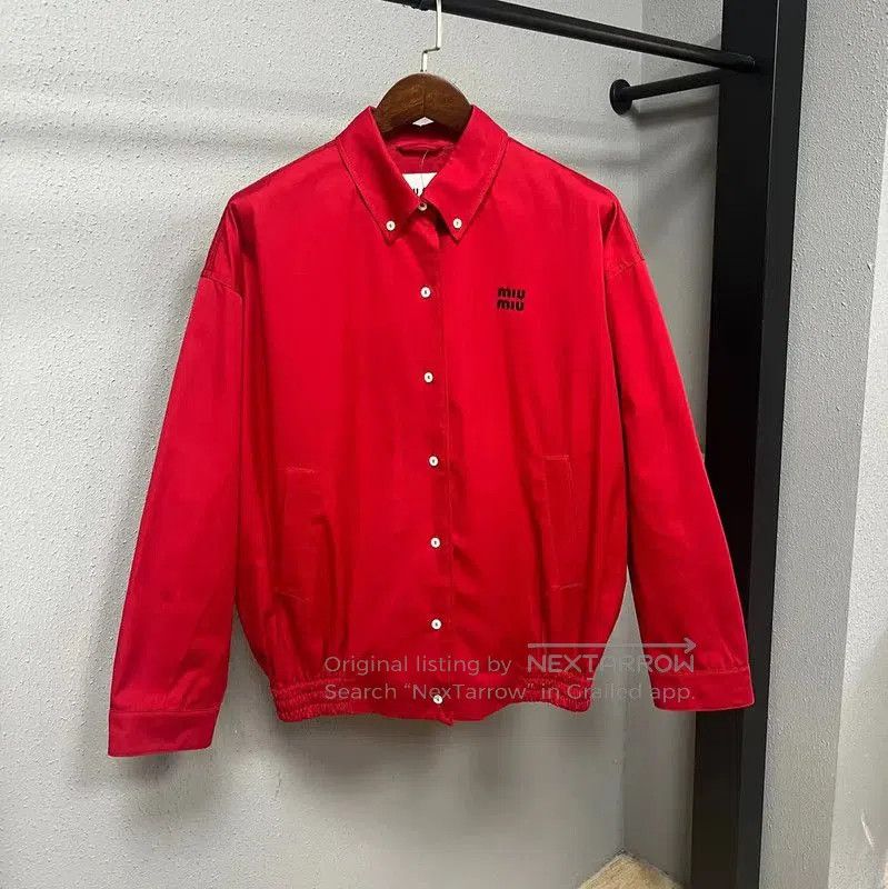 Miu Miu Red Cotton Women's Jacket .
