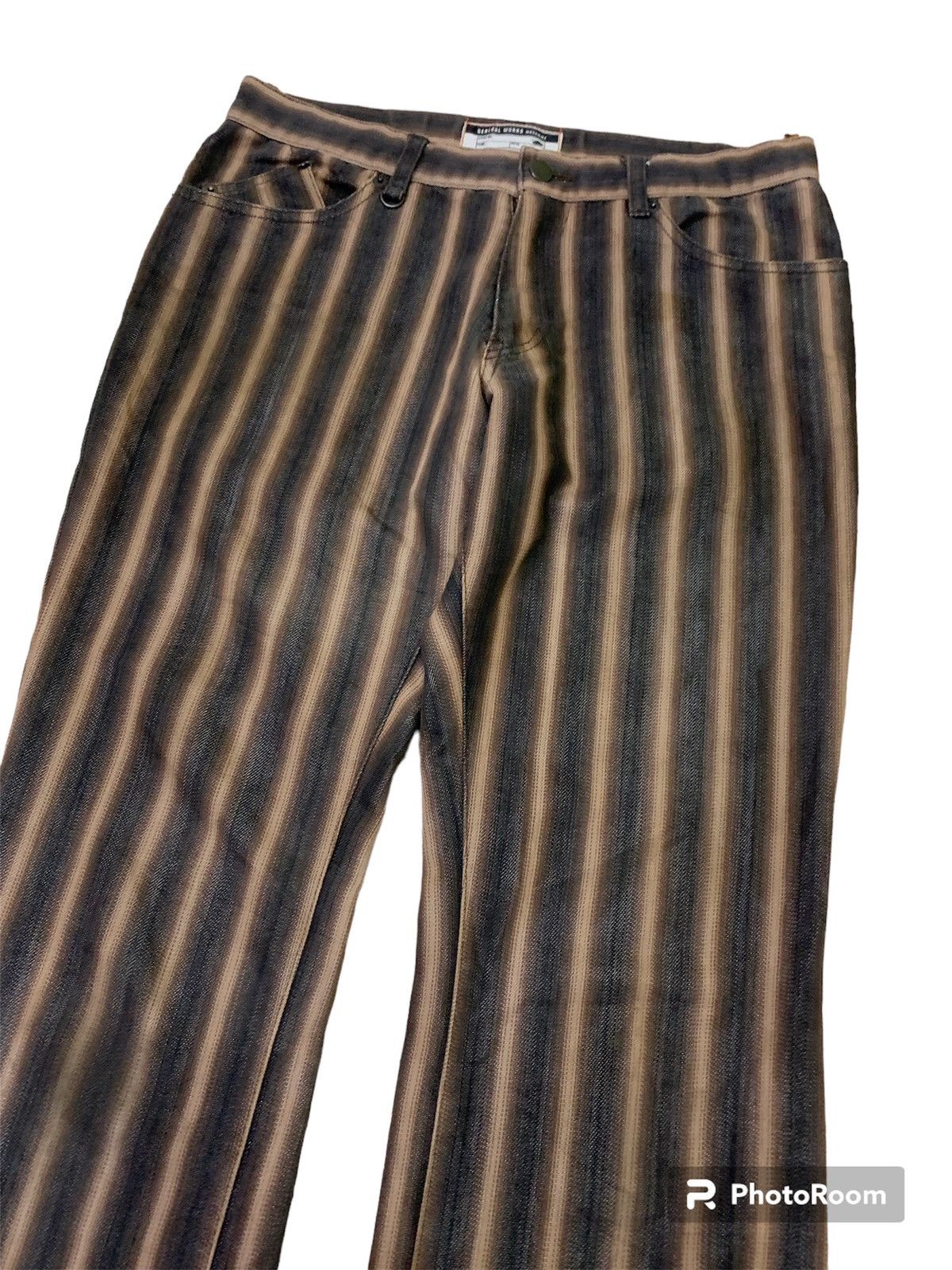 Michel Klein 💥Vintage Flare Japanese General Works MkHomme Stripe Pant Size US 30 / EU 46 - 4 Thumbnail