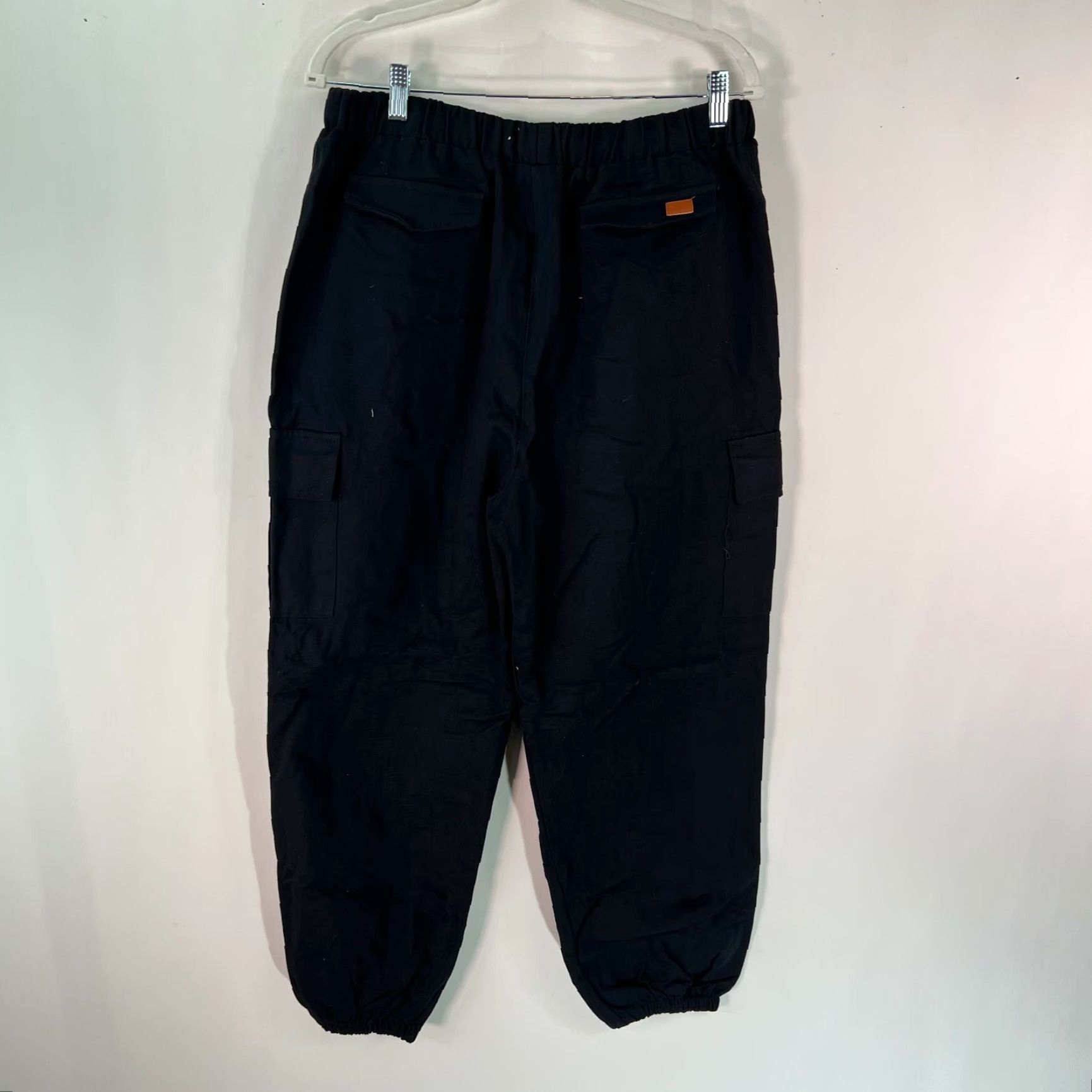 Vintage Womens Cotton Black Jogger Pants Size 2XL - Elastic Waist, Drawstring, Pockets, Casual, Modern Size 40" / US 18 - 2 Thumbnail