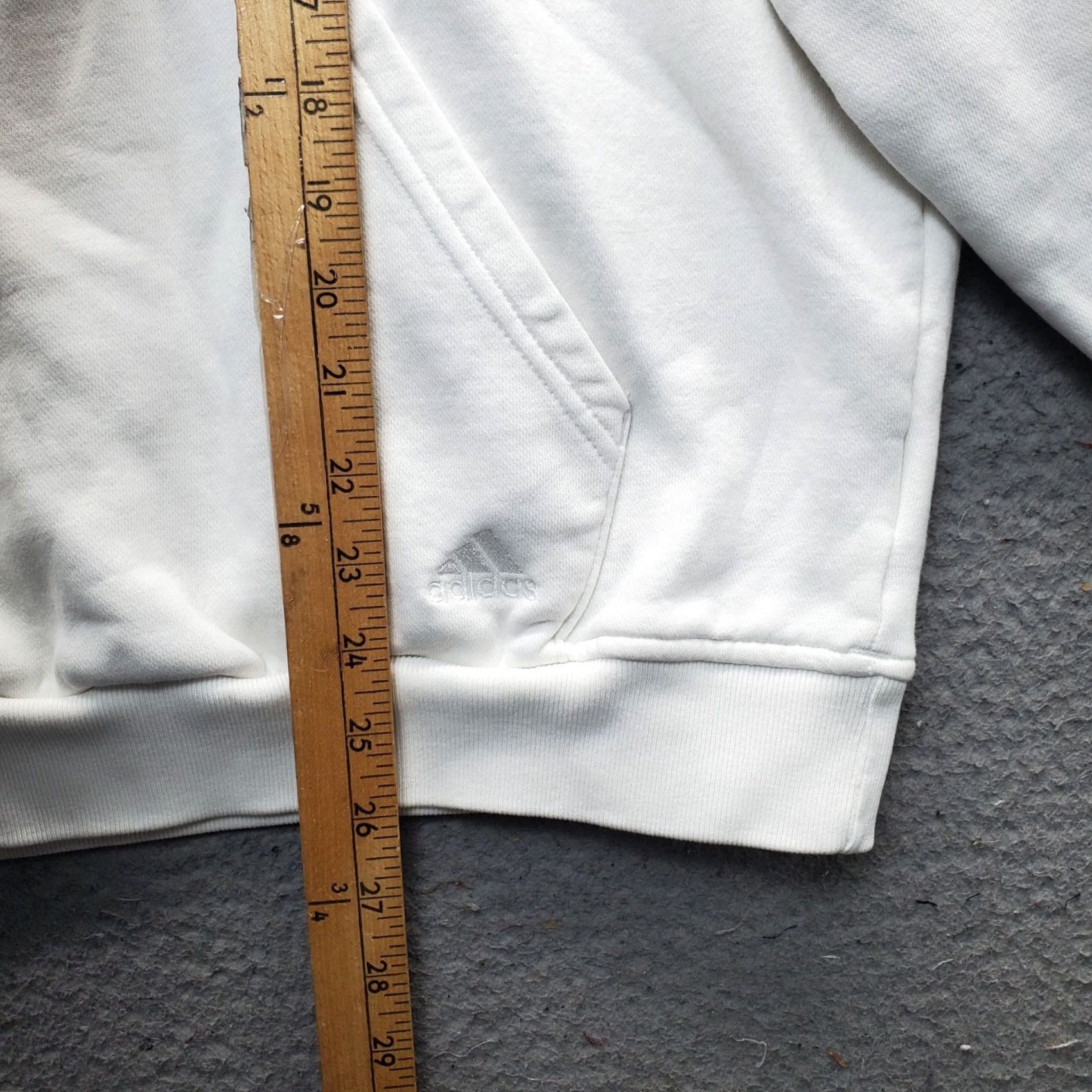 Adidas Adidas Womens Small White Embroidered Logo Hoodie Pullover Athletic Fleece Lined Raglan Sleeve Size S / US 4 / IT 40 - 3 Thumbnail