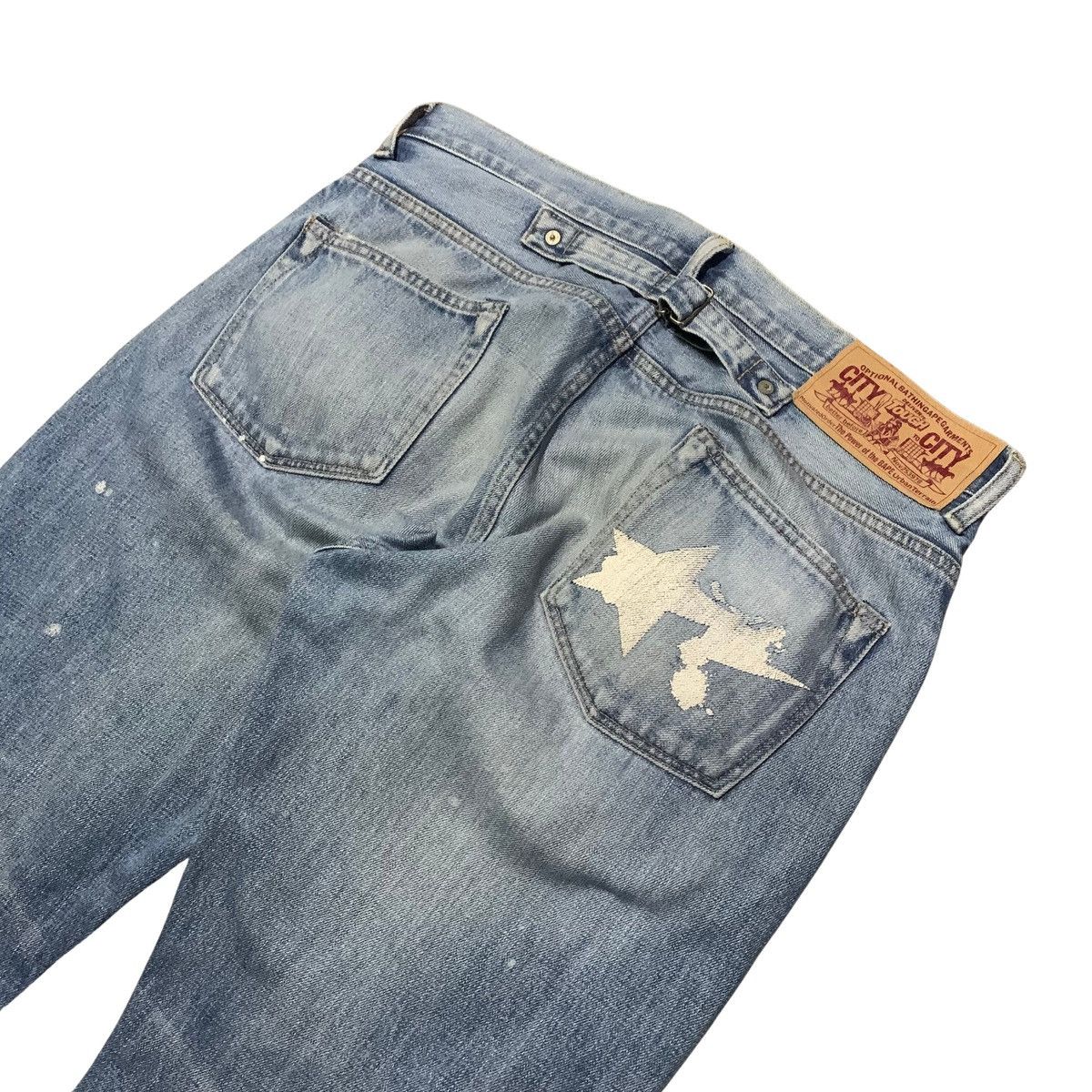 Bape Bape OG Cinch Back Paint Splatter Denim Pants Size US 34 / EU 50 - 3 Thumbnail