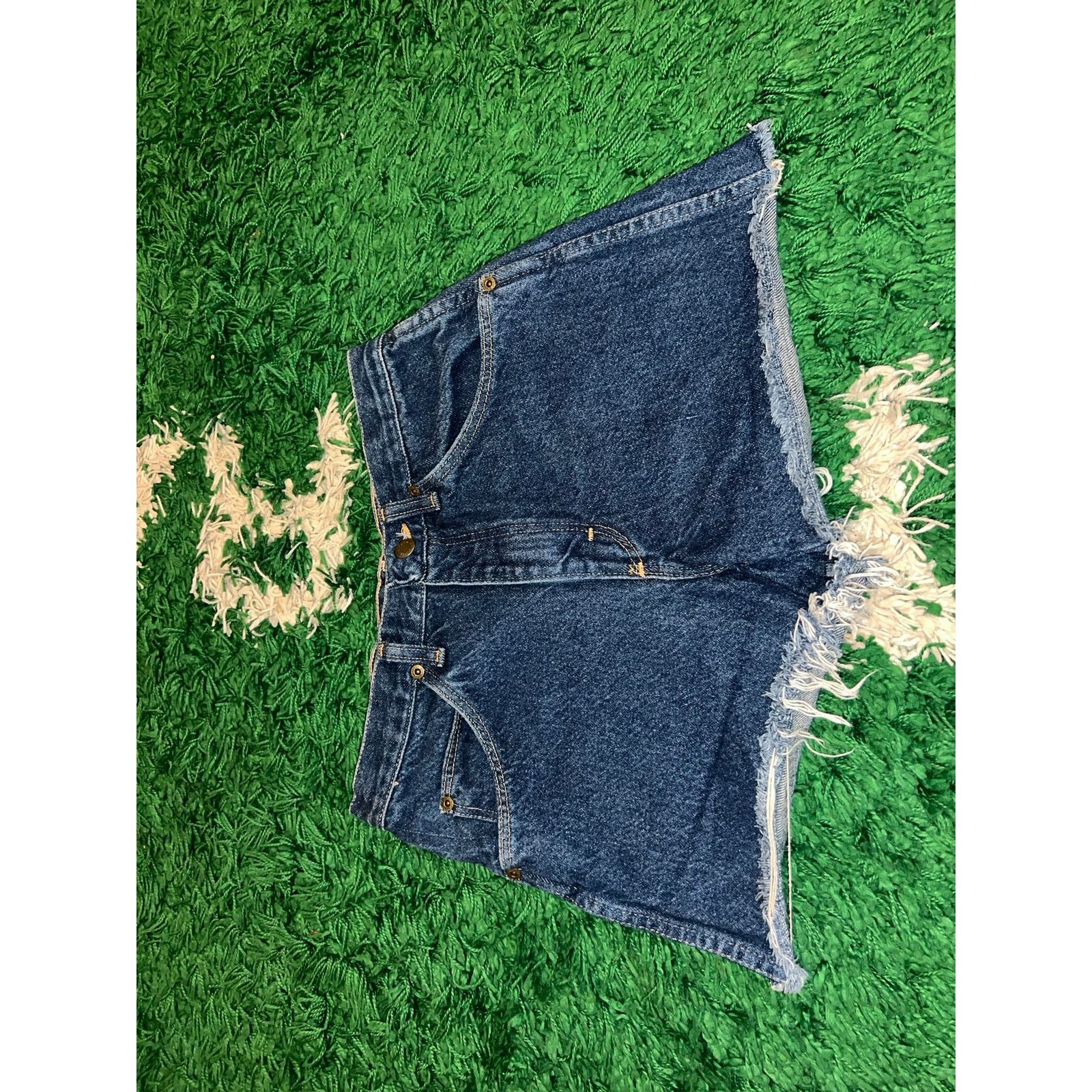 Wrangler Y2K Wrangler Denim Shorts Jorts Low Cut Blue 2000s 29 CUT Size 29" - 2 Thumbnail